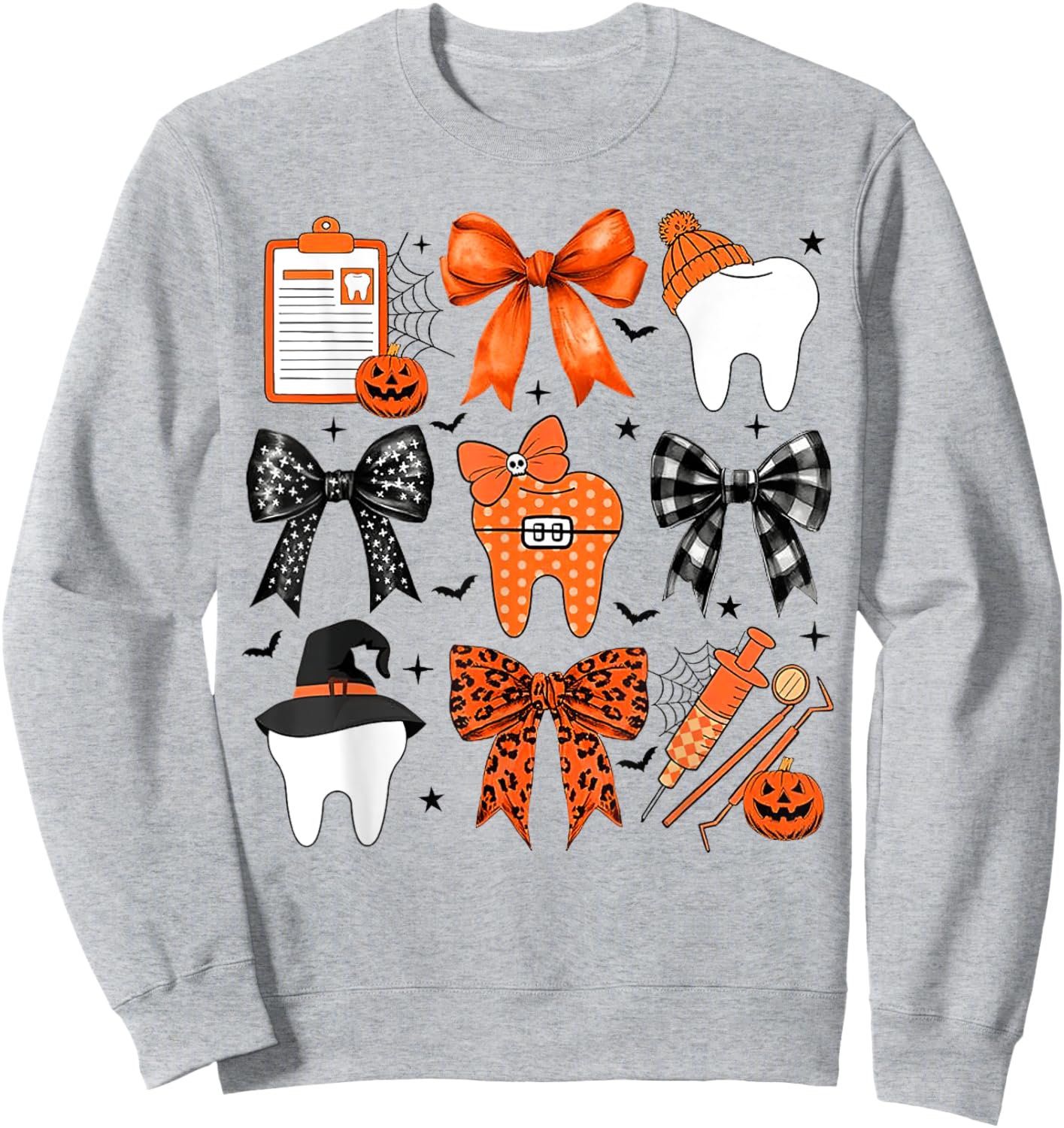 Coquette Halloween Dentist, Dental assistant Halloween Sweatshirt - Sweatshirt | Ash