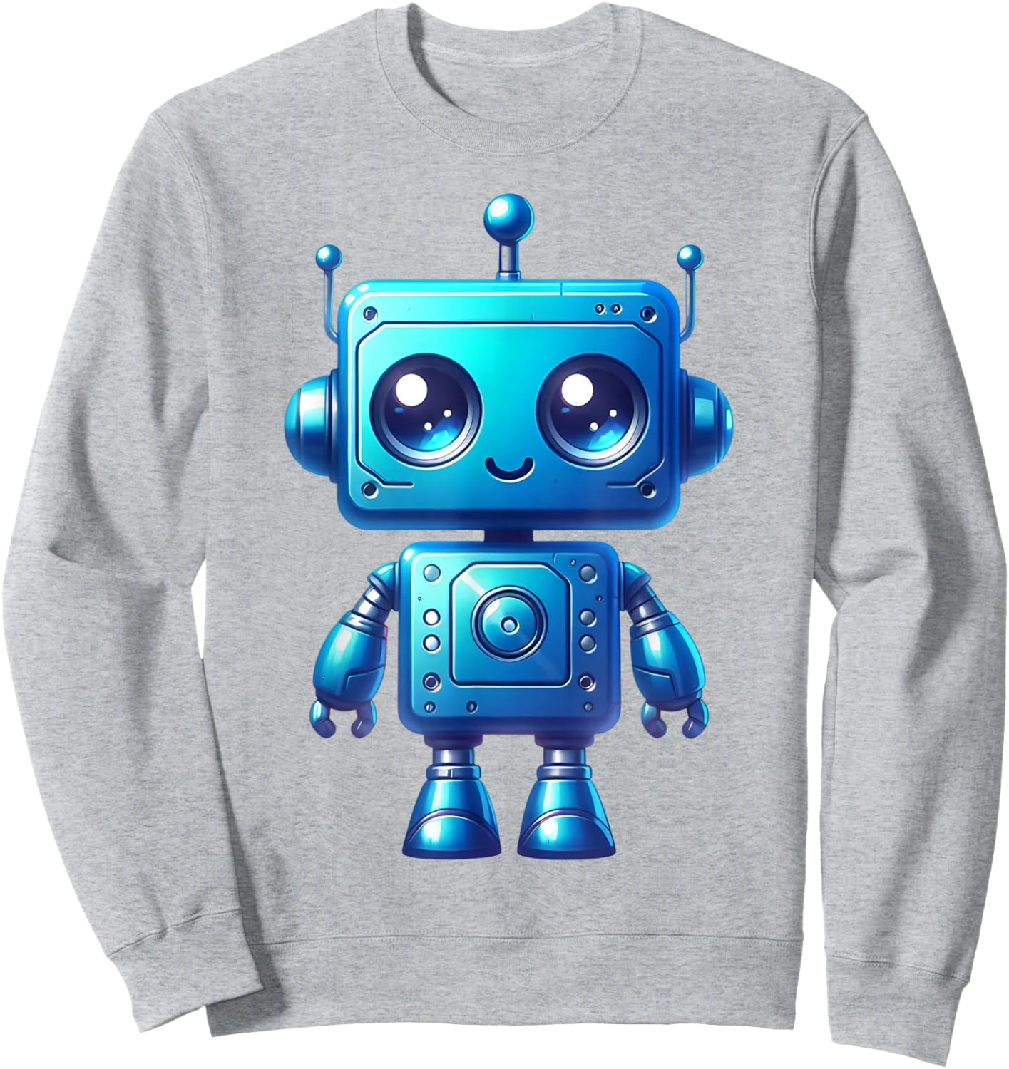 Funny Bleu Robot Robotic Kids Boy Costume Sweatshirt - Sweatshirt | Ash