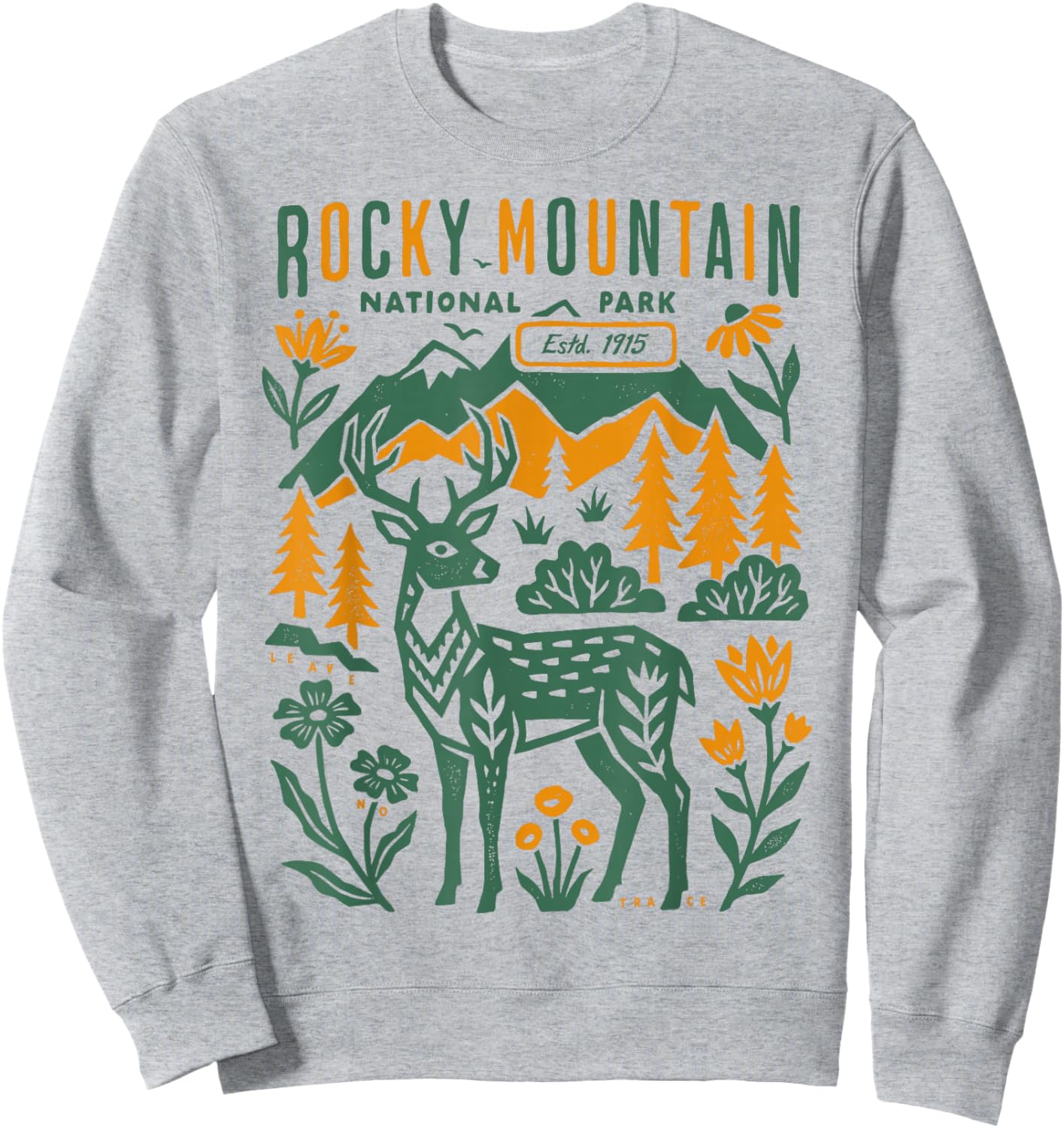 Rocky Mountains Park Rustic Folk Art Women Men Kids Sweatshirt - Sweatshirt | Ash