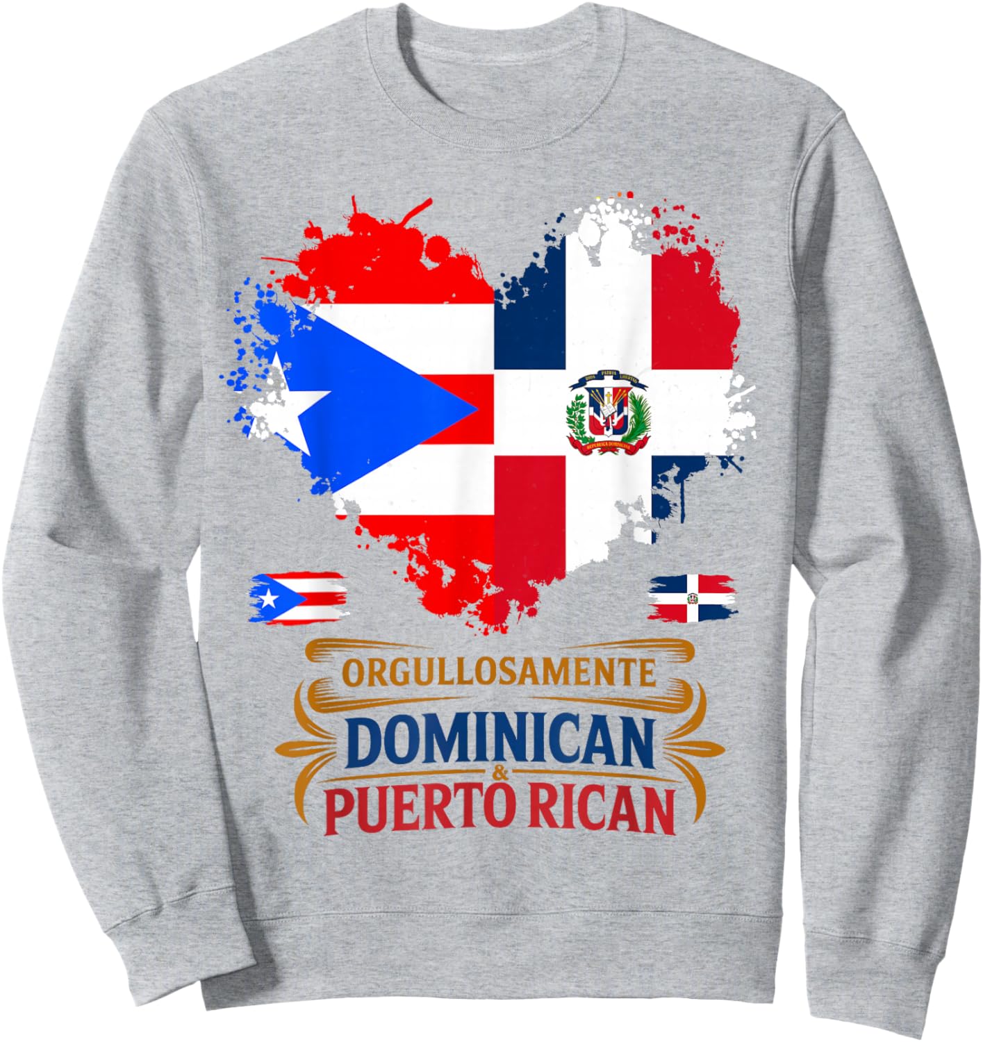 Dominican & Puerto Rican Flag Idea for Kids Dominicano Sweatshirt - Sweatshirt | Ash