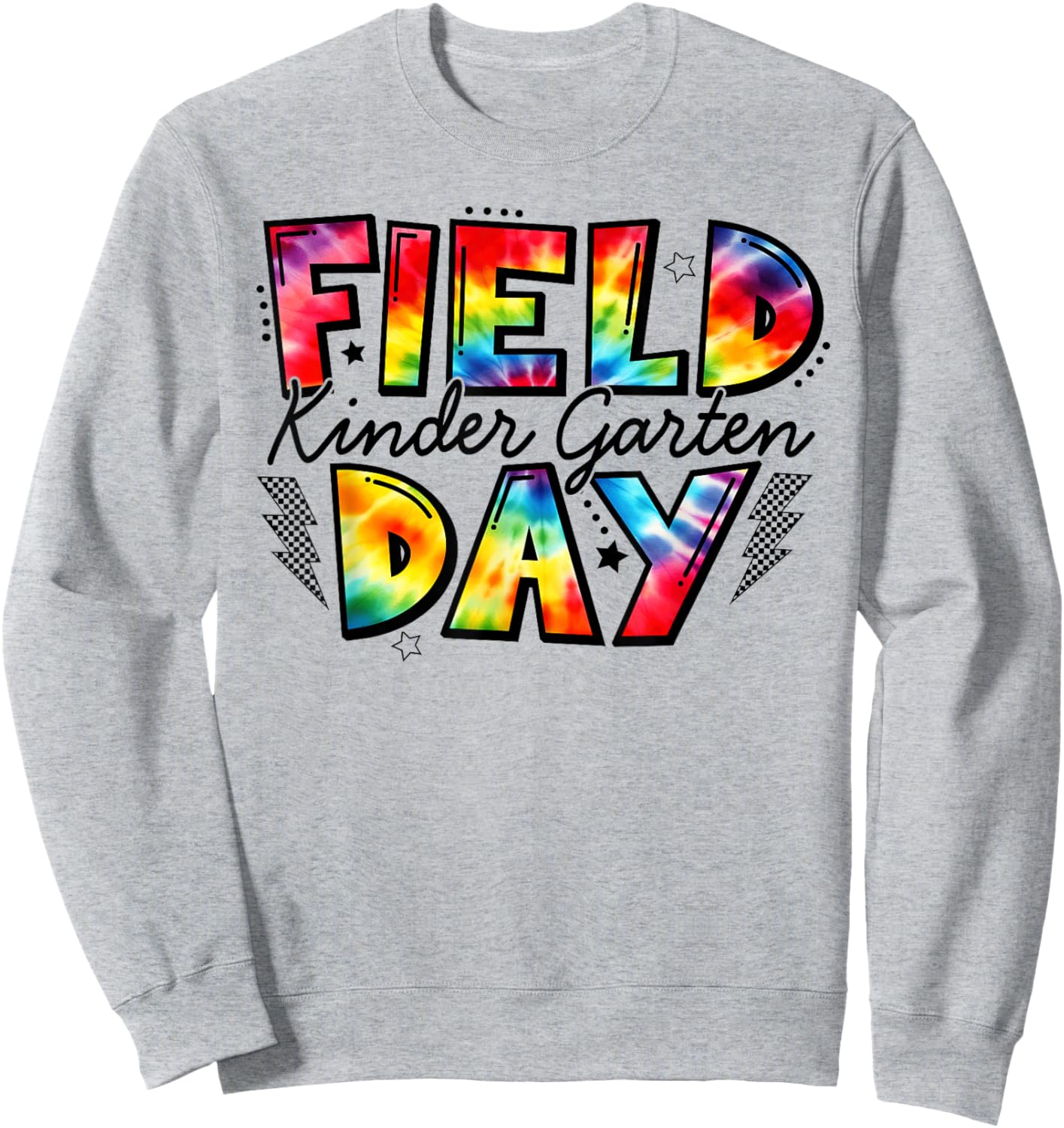 Kindergarten Field Day Fun Day Tie Dye Student Teacher Sweatshirt - Sweatshirt | Ash
