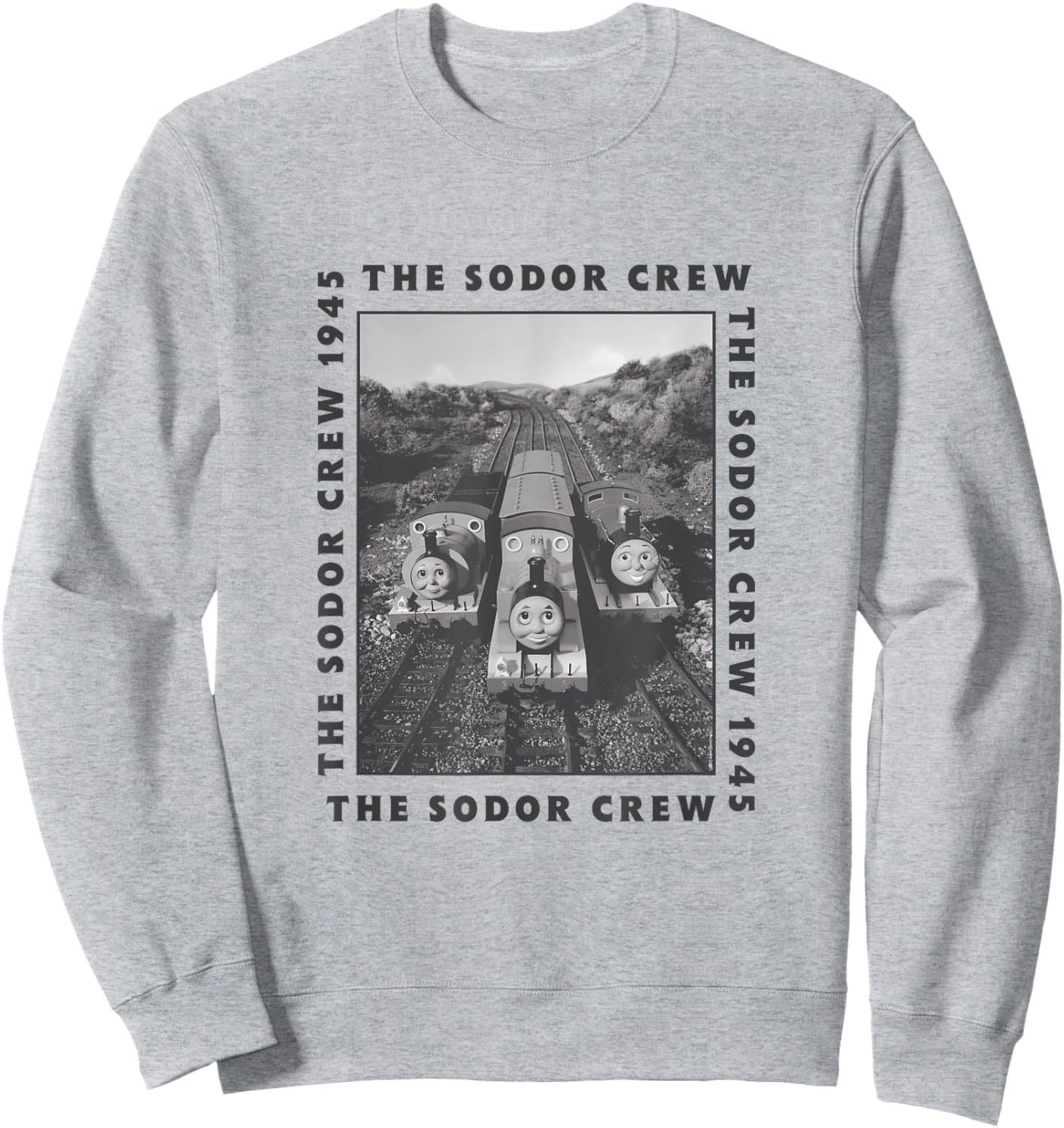 Thomas & Friends - The Sodor Crew Black and White Photo Sweatshirt - Sweatshirt | Ash