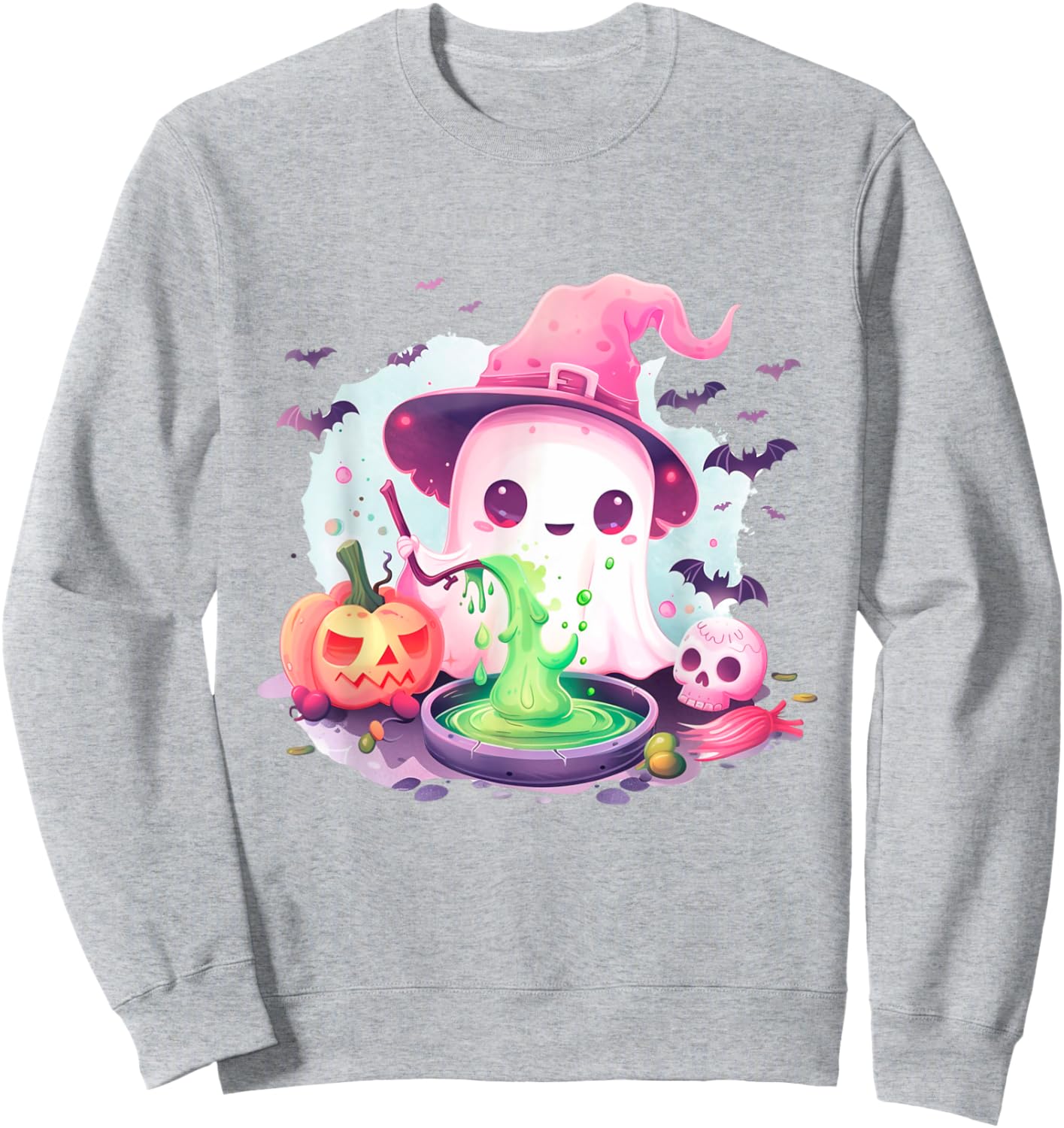 Cute Pink Halloween Party Ghost Costume Girls Women Sweatshirt - Sweatshirt | Ash