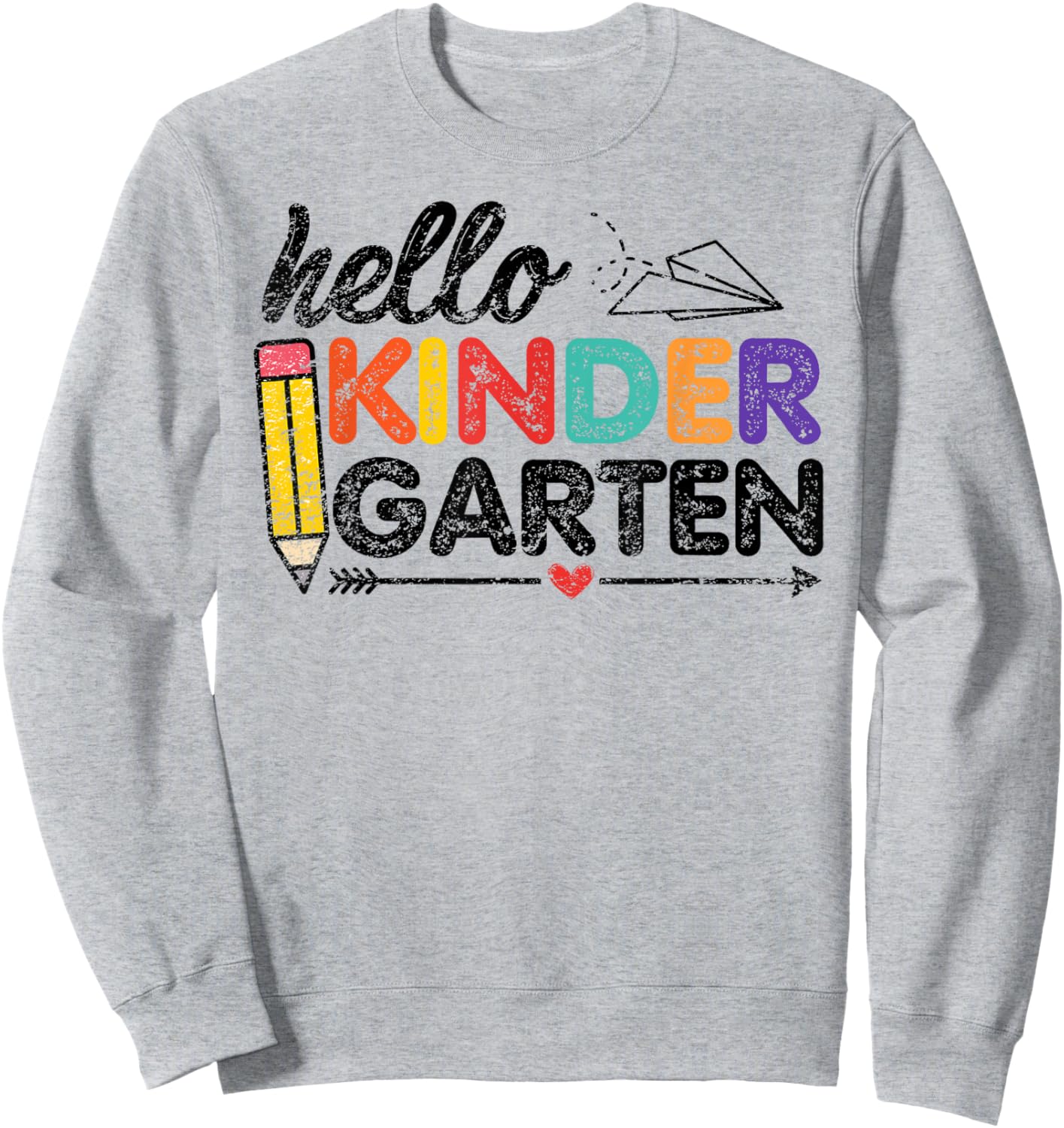 Cute Hello Kindergarten - Kids Teacher Back to School Sweatshirt - Sweatshirt | Ash