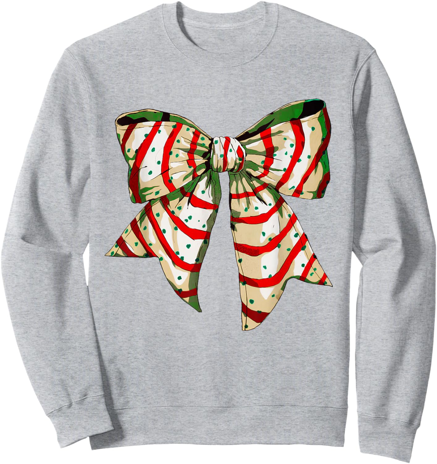 Funny Christmas Outfit Women Kids Christmas Coquette Bow Tree Cakes Xmas Pajamas Women Girl Sweatshirt - Sweatshirt | Ash