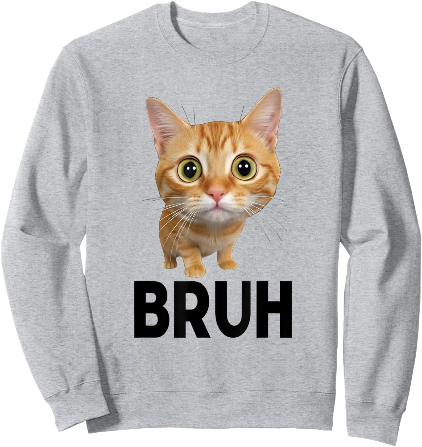 Funny Cat Saying Bruh Meme Boys Girls Teen Bruh Kitten Sweatshirt - Sweatshirt | Ash