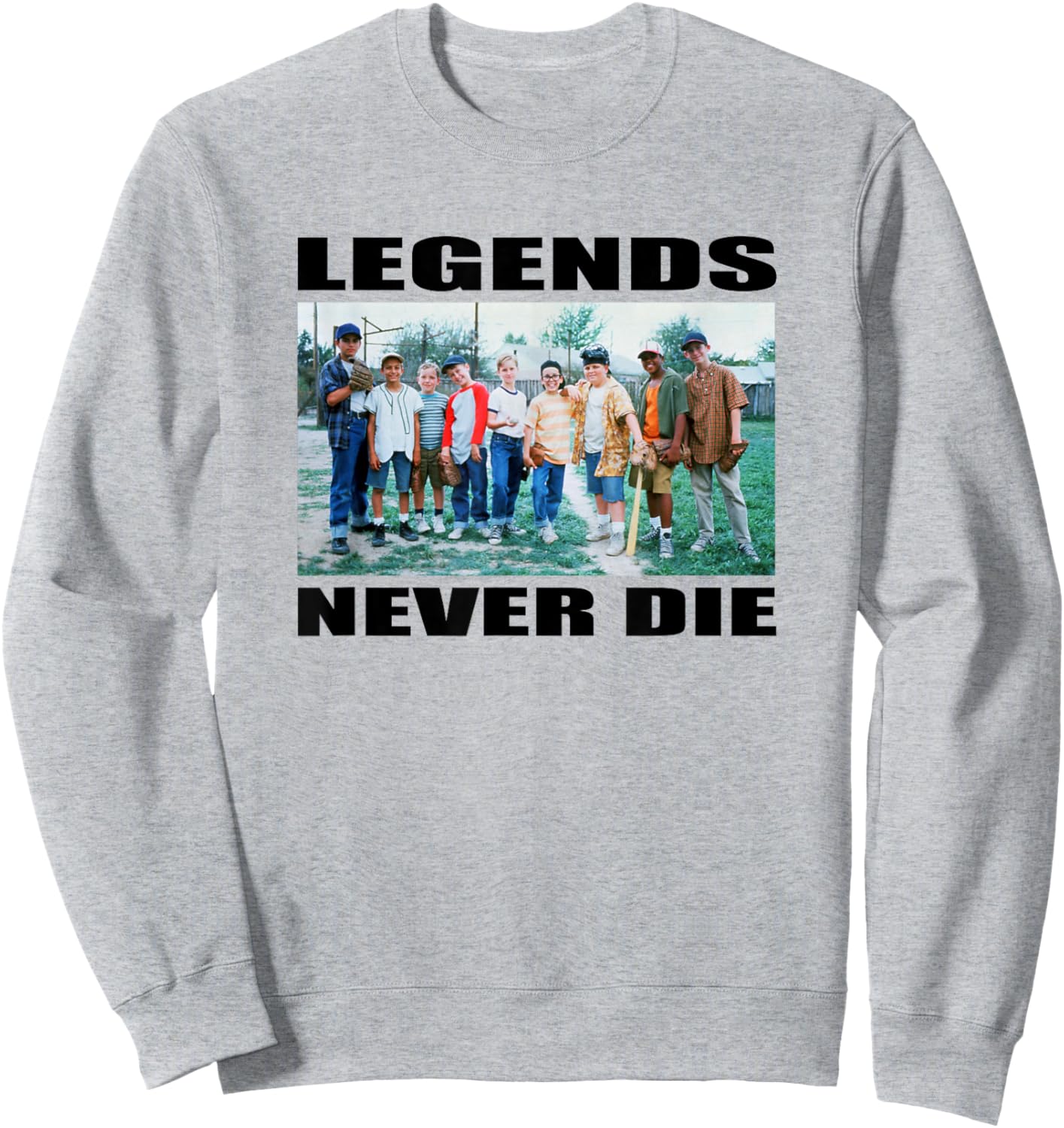 The Sandlot Cast Legends Never Die Photo Sweatshirt - Sweatshirt | Ash