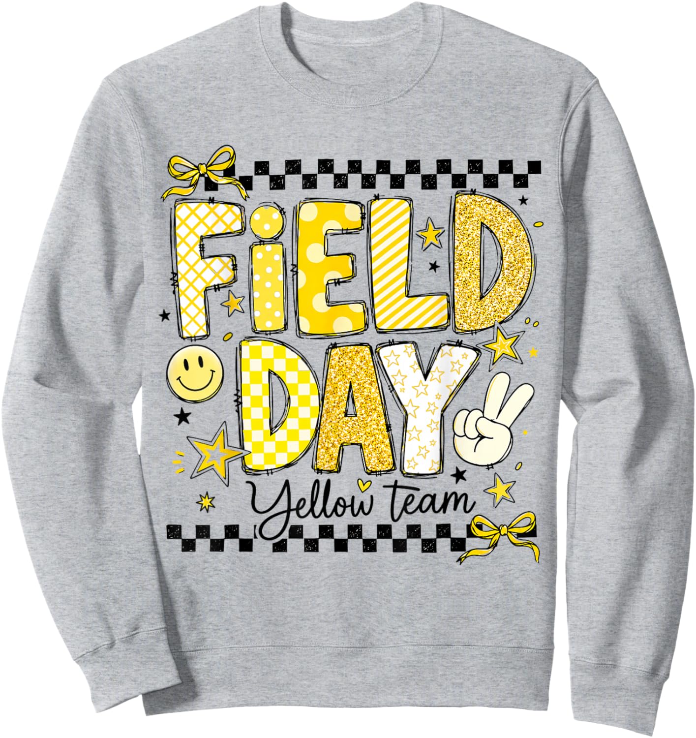 Field Day Yellow Team Let The Games Begin Fun Day Field Trip Sweatshirt - Sweatshirt | Ash