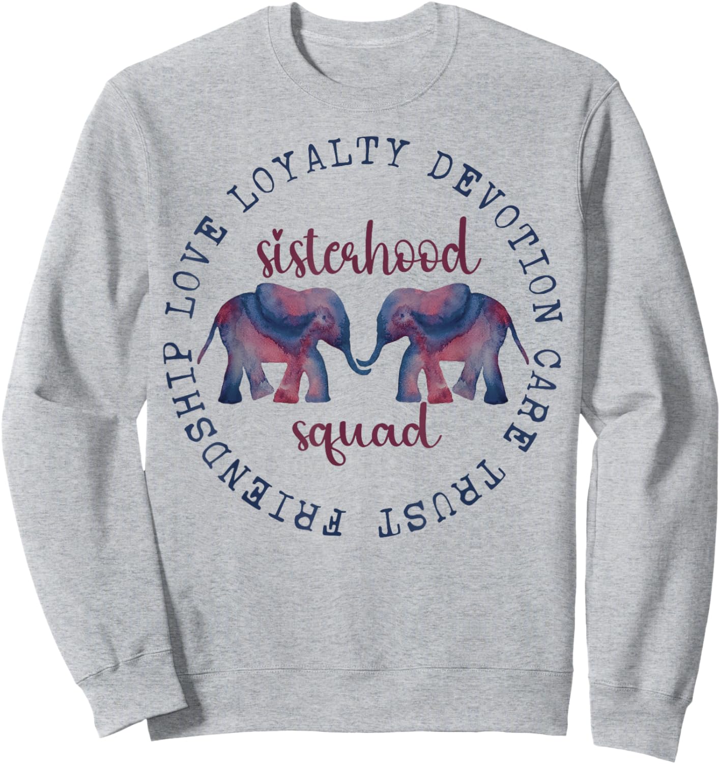 Elephant Friendship Sisterhood Squad Tribe Crew Friend Group Sweatshirt - Sweatshirt | Ash