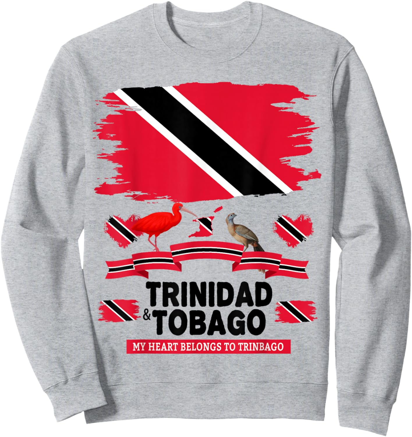 Trinidad Flag Idea with Trinidad & Tobago Culture Sweatshirt - Sweatshirt | Ash