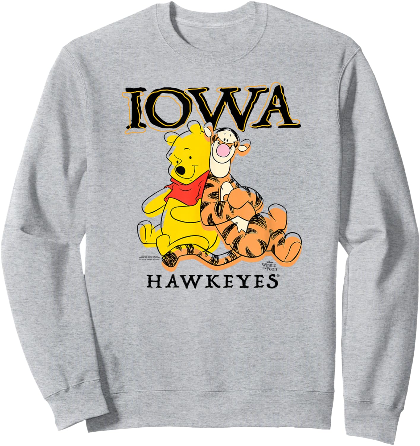 Iowa Hawkeyes Winnie The Pooh and Tigger Gray Sweatshirt - Sweatshirt | Ash