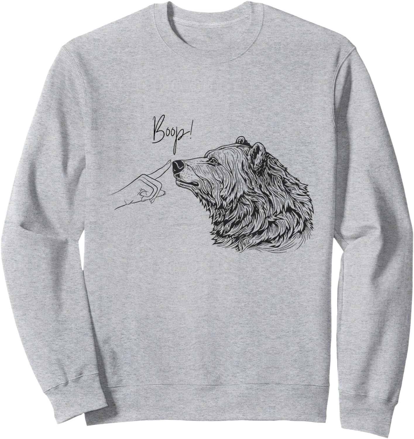 Boop Bear Funny Cute Nose Boop Forest Animal Sweatshirt - Sweatshirt | Ash