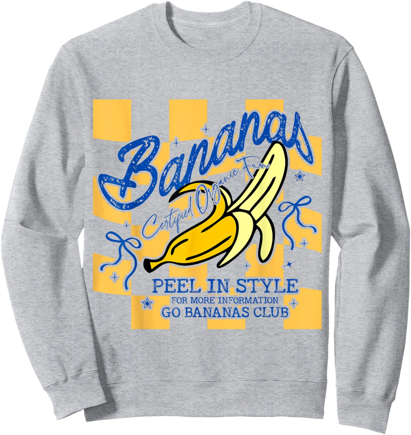 That's Bananas Funny Summer Striped Coquette Preppy Sweatshirt - Sweatshirt | Ash