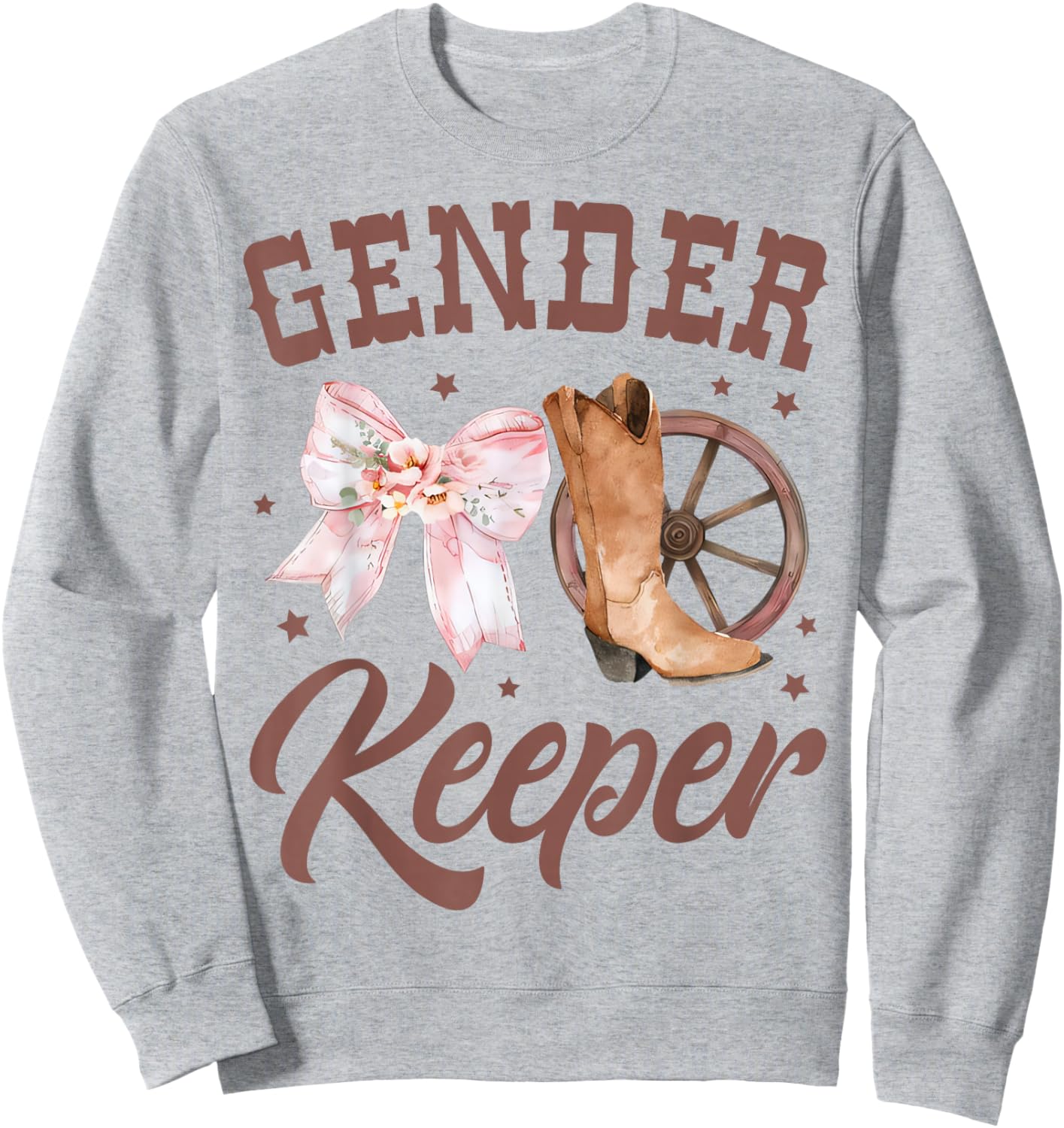 Western Gender Reveal Keeper of the Gender Baby Announcement Sweatshirt - Sweatshirt | Ash