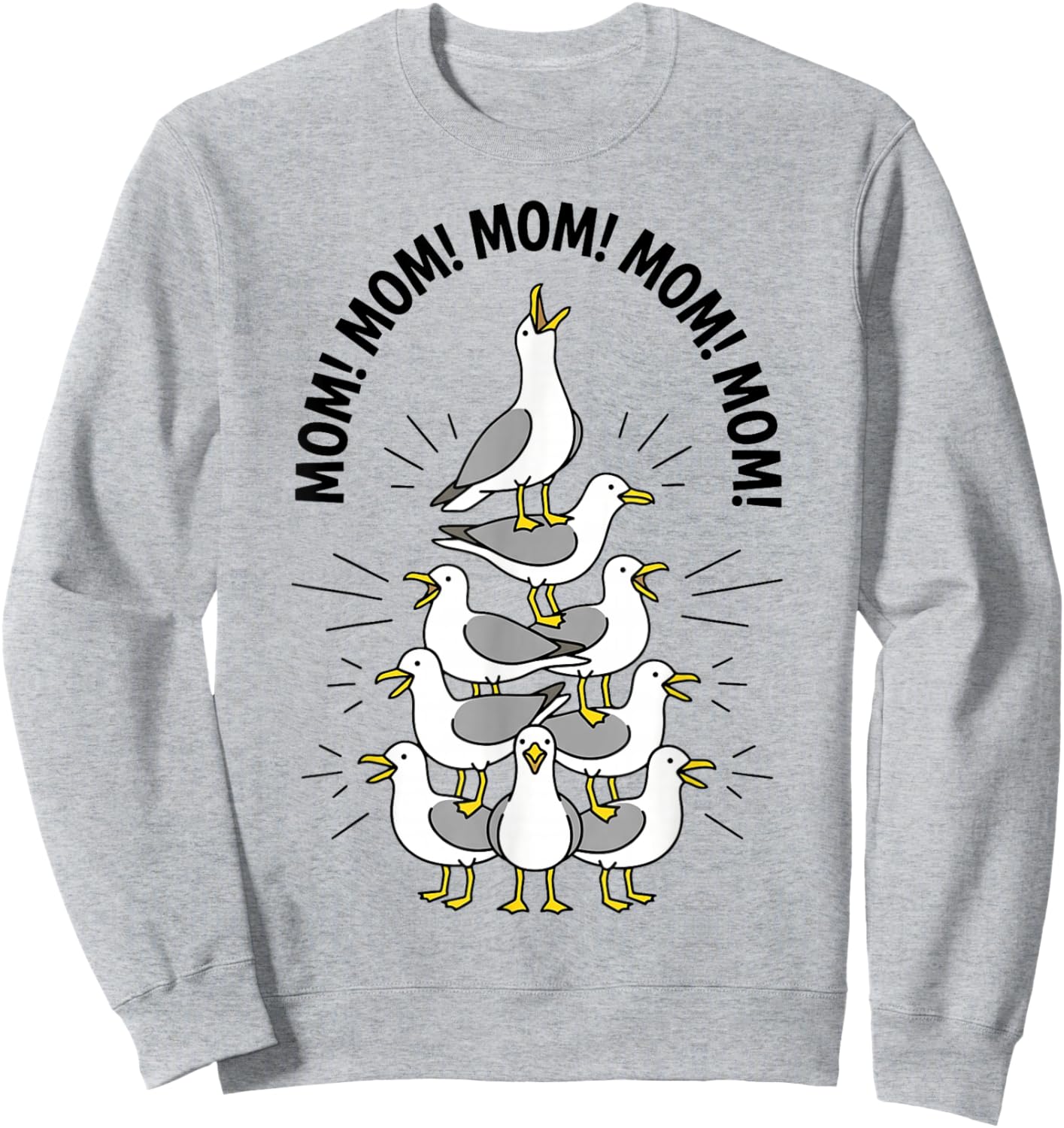 Seagull Mom Beach Ocean Bird Lover Mother's Day Sweatshirt - Sweatshirt | Ash