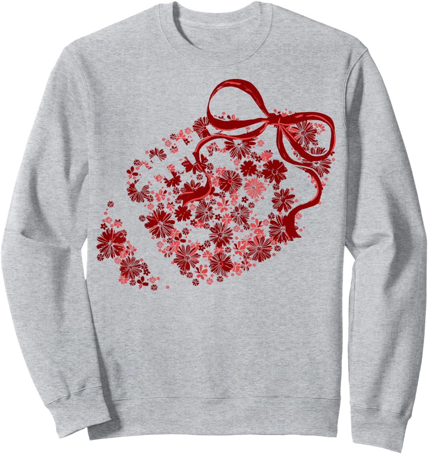 Floral Football Game Day Girly Coquette Team Spirit Maroon Sweatshirt - Sweatshirt | Ash