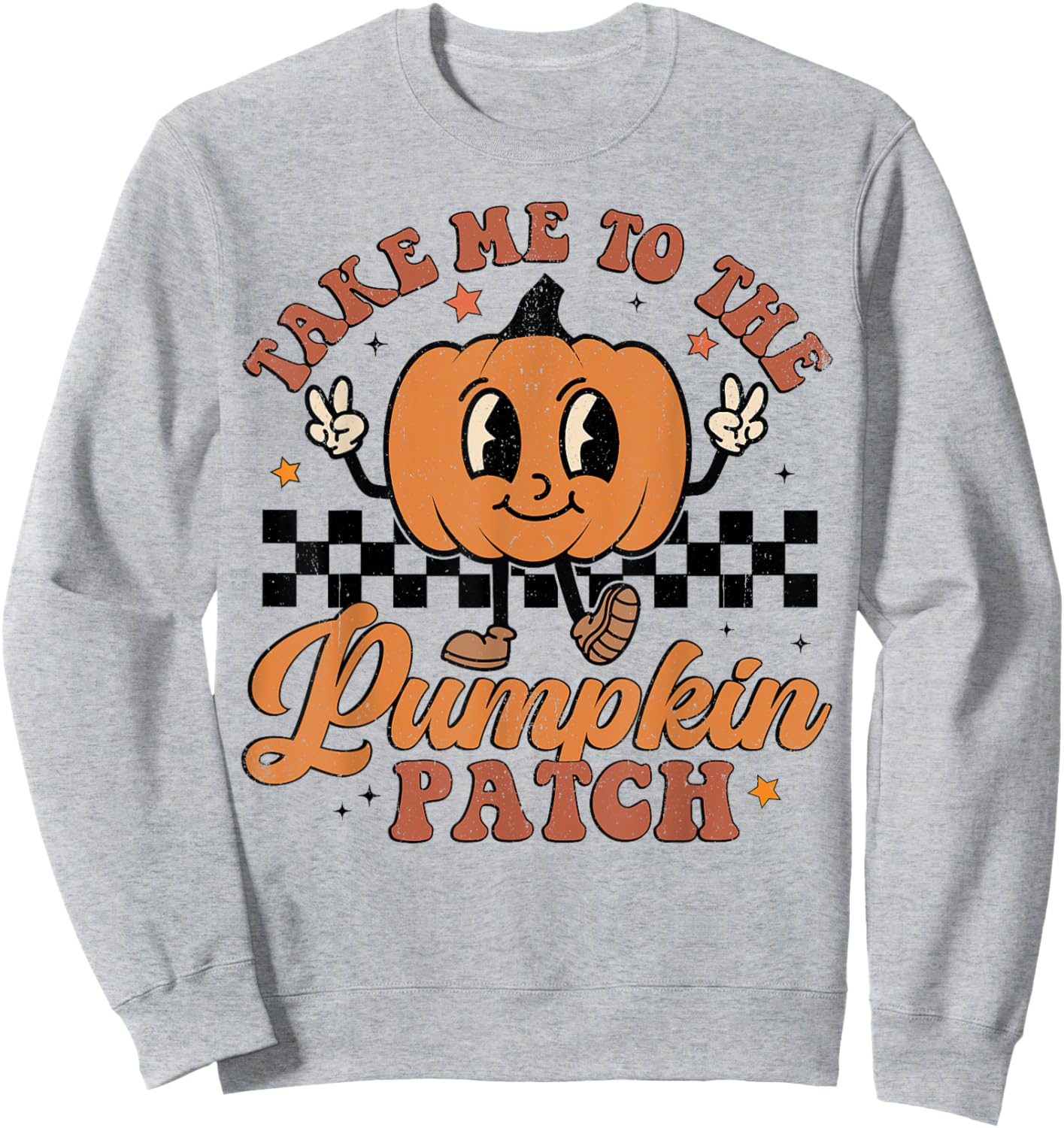 Retro Groovy Take Me To The Pumpkin Patch Fall Thanksgiving Sweatshirt - Sweatshirt | Ash