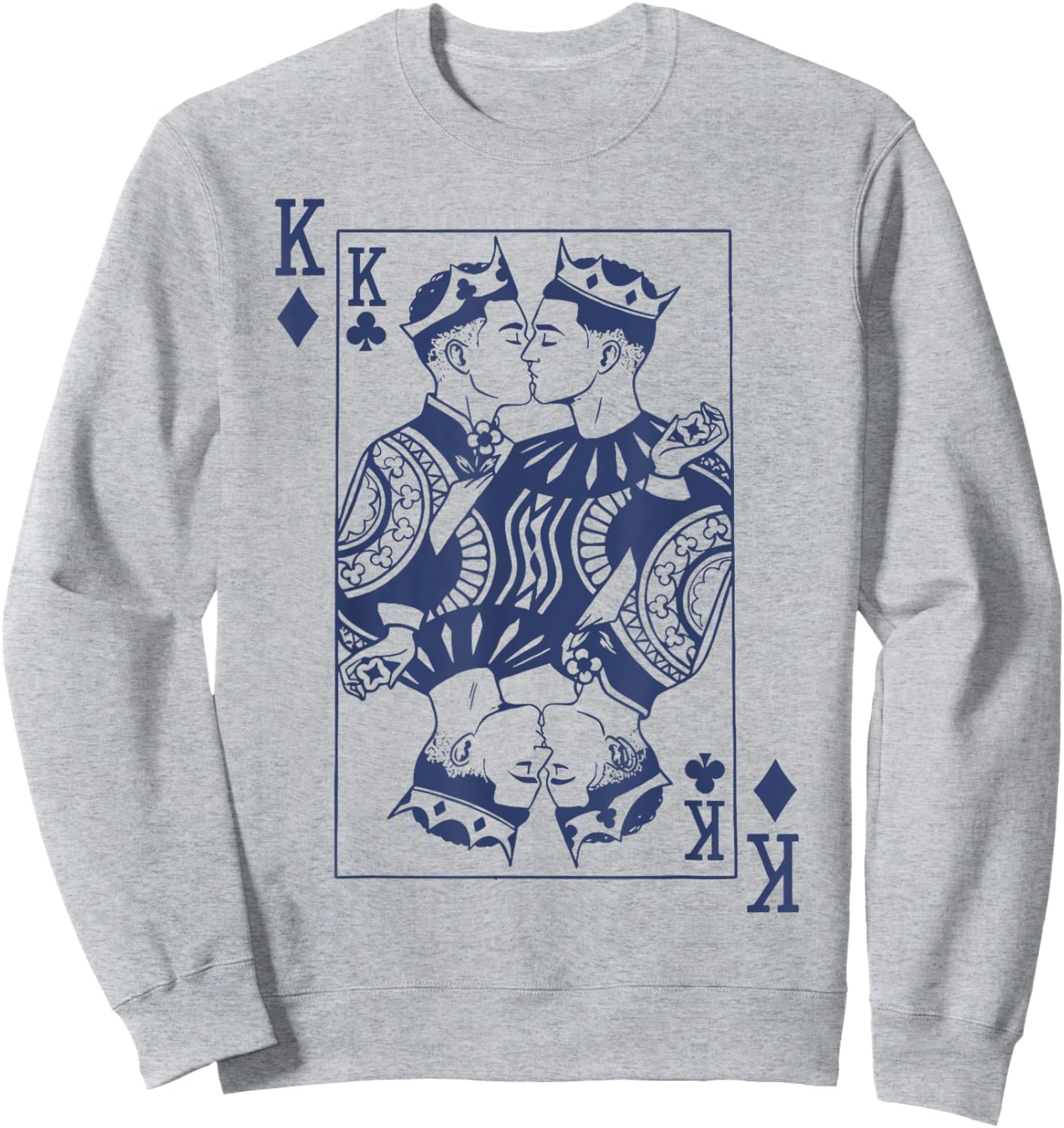 King of Hearts Gay Couple Playing Cards LGBTQ Pride Month Sweatshirt - Sweatshirt | Ash