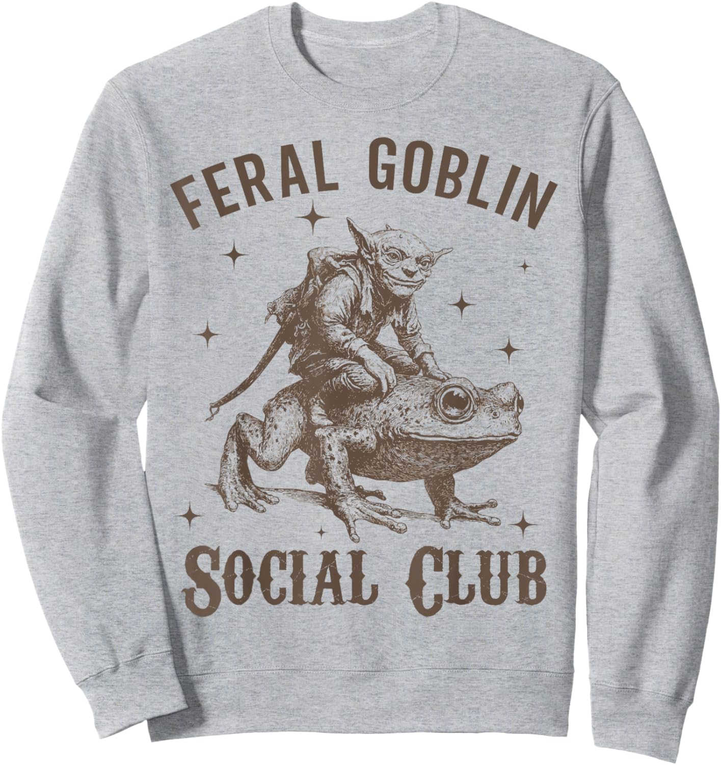 Funny Goblincore Feral Goblin Social Club Sweatshirt - Sweatshirt | Ash