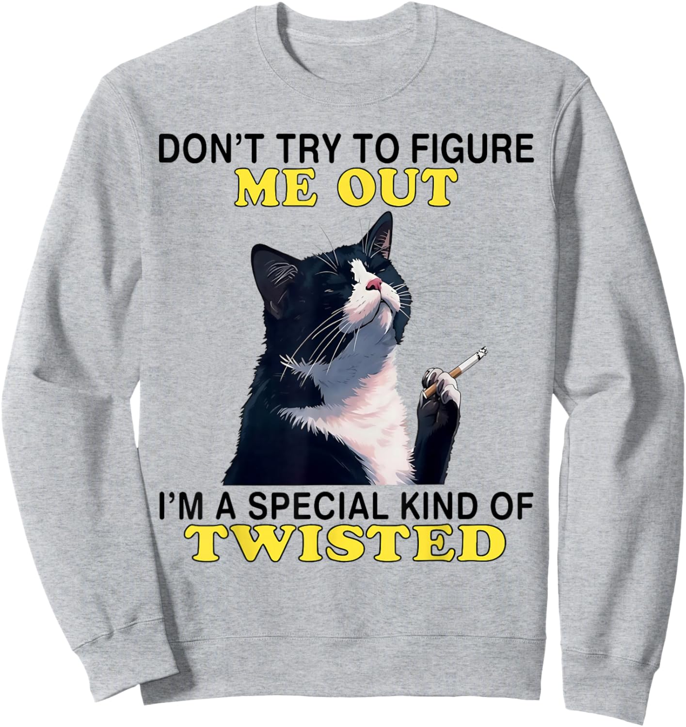 Cat Don't Try to Figure Me Out I'm A Special Kind of Twisted Sweatshirt - Sweatshirt | Ash