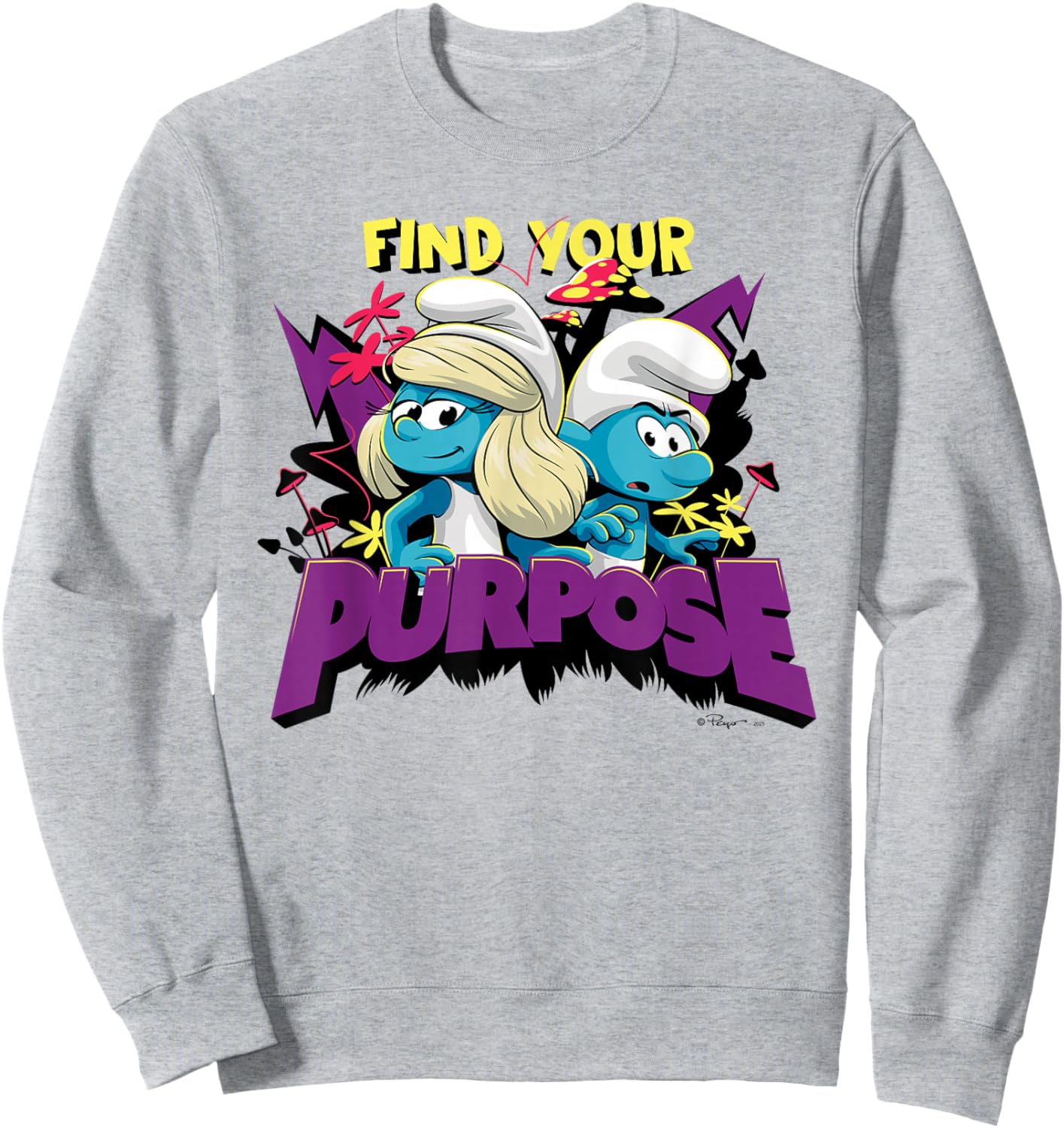 The Smurfs Movie Find Your Purpose Smurfette Sweatshirt - Sweatshirt | Ash