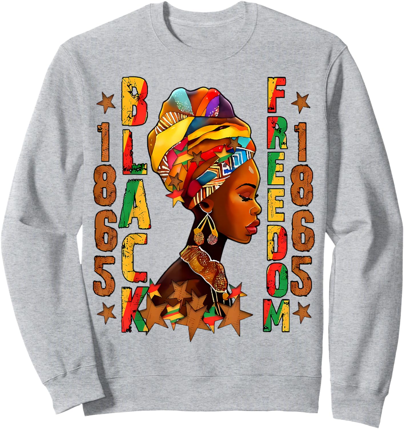 Juneteenth 1865 Freedom Day Black Women Girl African Queen Sweatshirt - Sweatshirt | Ash