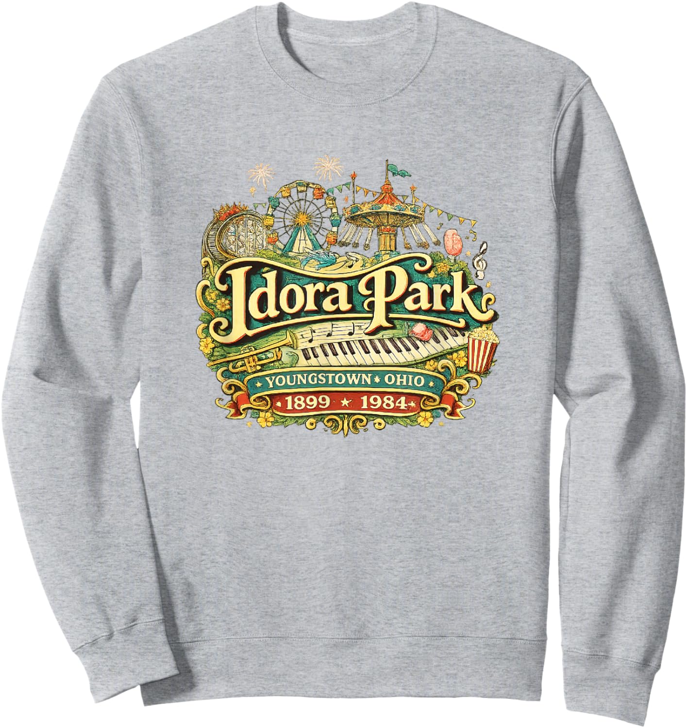 Idora Park Youngstown Ohio Vintage Amusement Sweatshirt - Sweatshirt | Ash