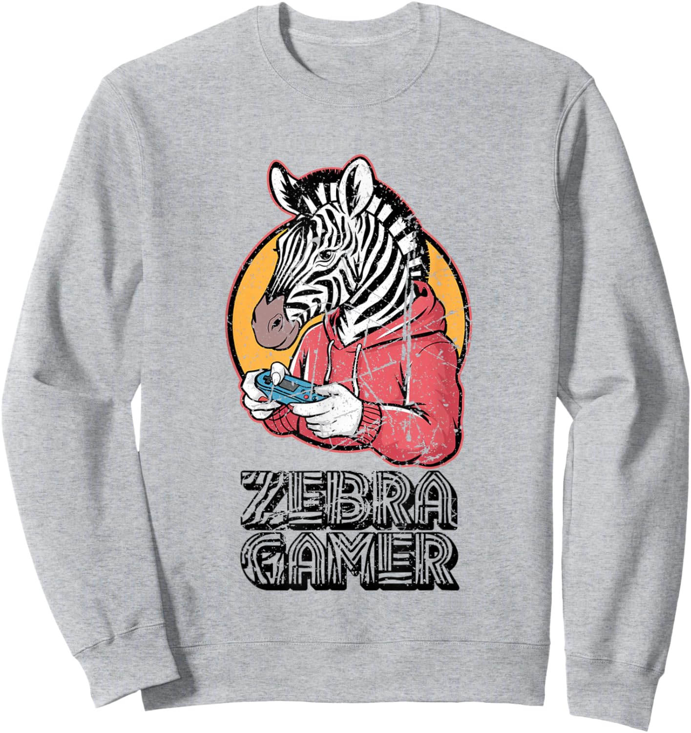 Zebra Gamer Graphic Design For Gamer Kids Sweatshirt - Sweatshirt | Ash