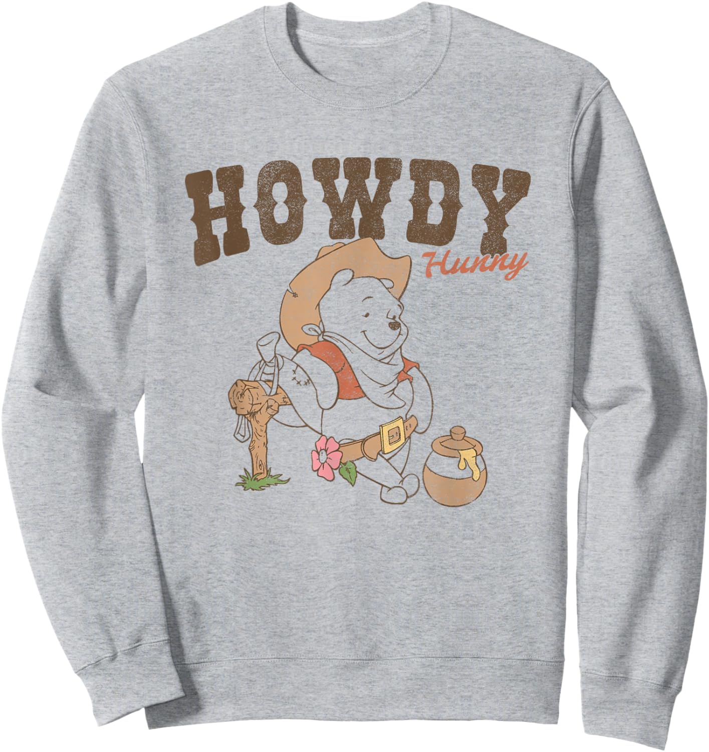 Disney Winnie The Pooh Howdy Hunny Western Bear Sweatshirt - Sweatshirt | Ash