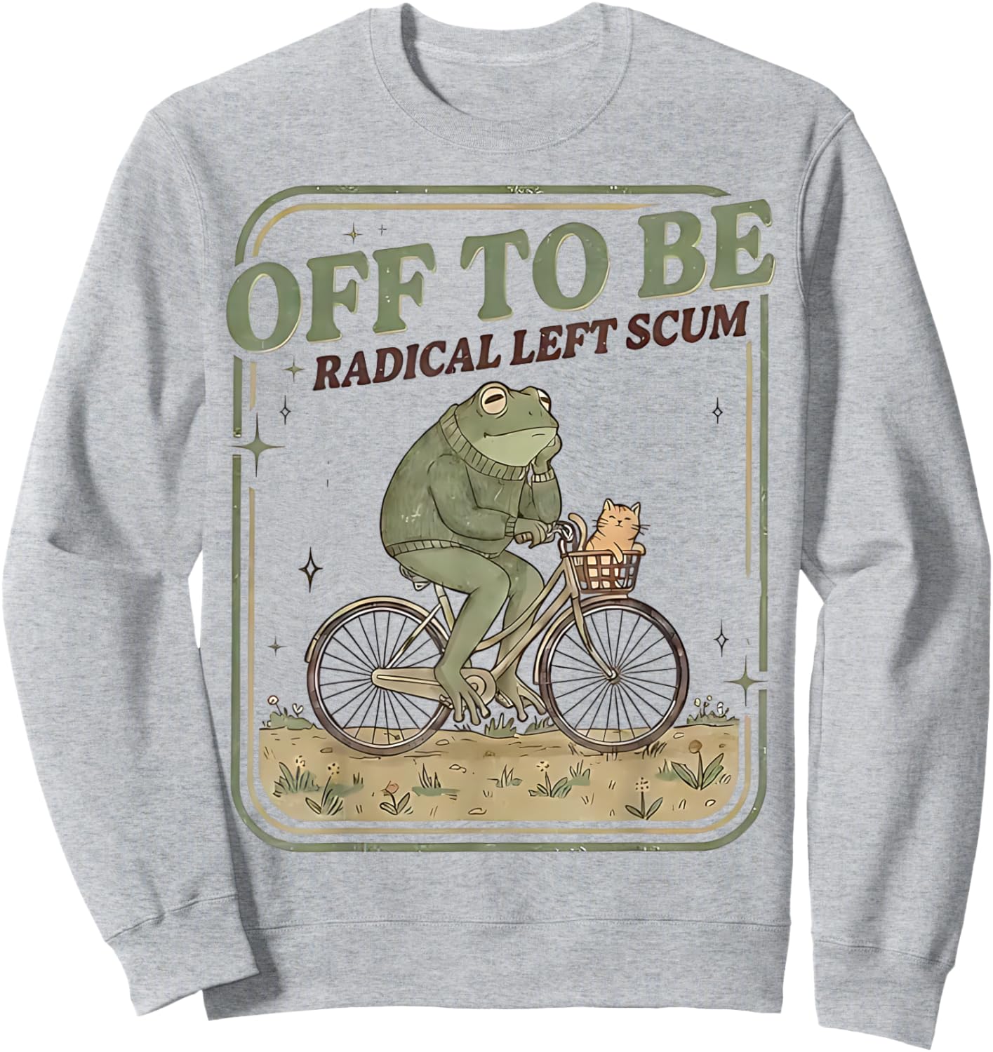 Frog Bicycle Meme Sweatshirt - Sweatshirt | Ash