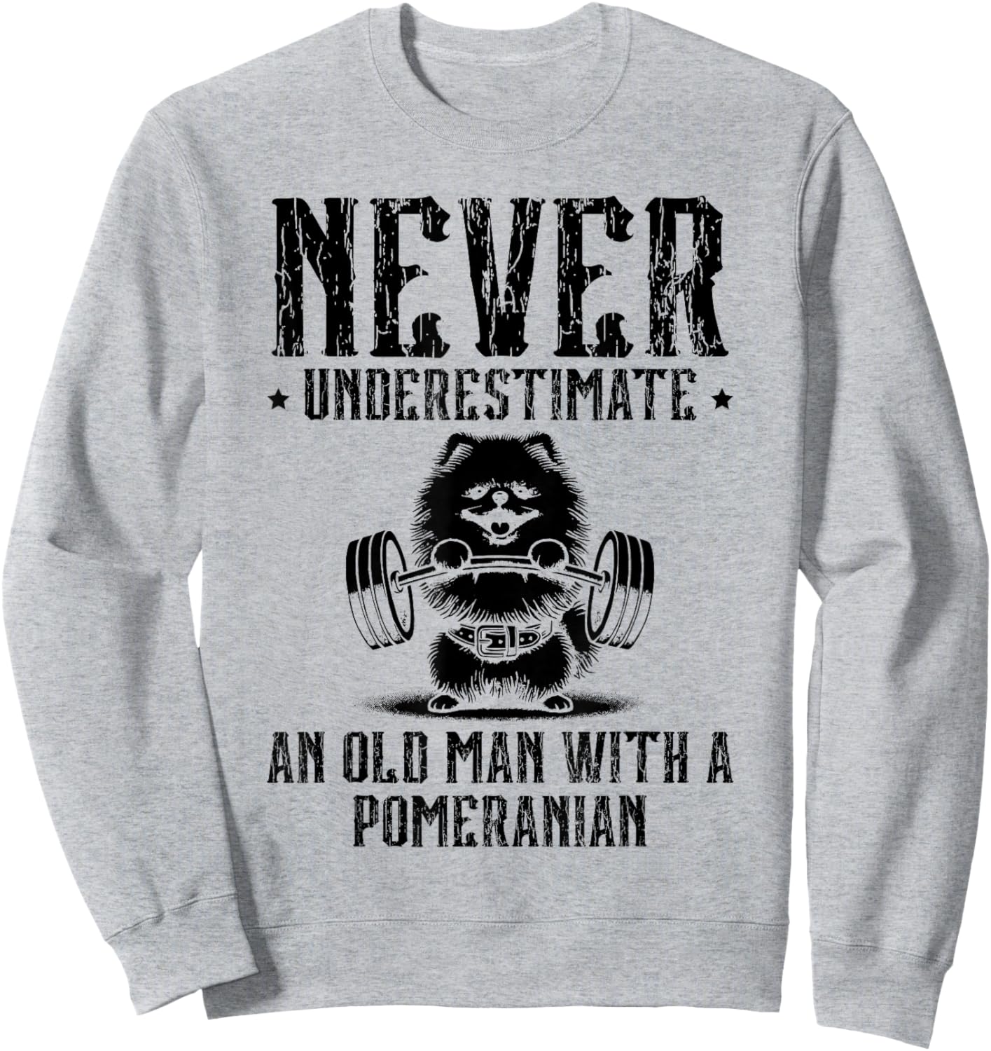 Never Underestimate An Old Man With A Pomeranian Sweatshirt - Sweatshirt | Ash