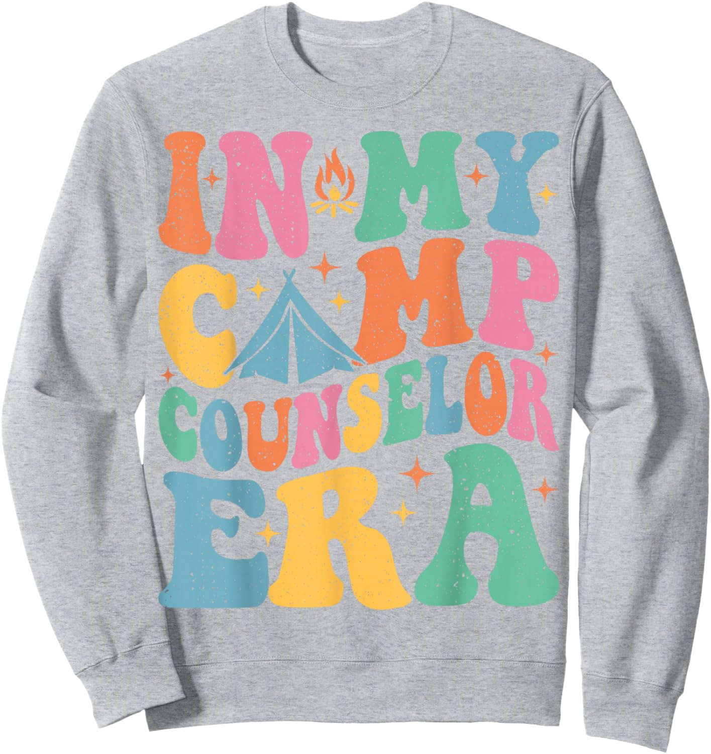 in My Camp Counselor Era Groovy Summer Camp Counselor Sweatshirt - Sweatshirt | Ash