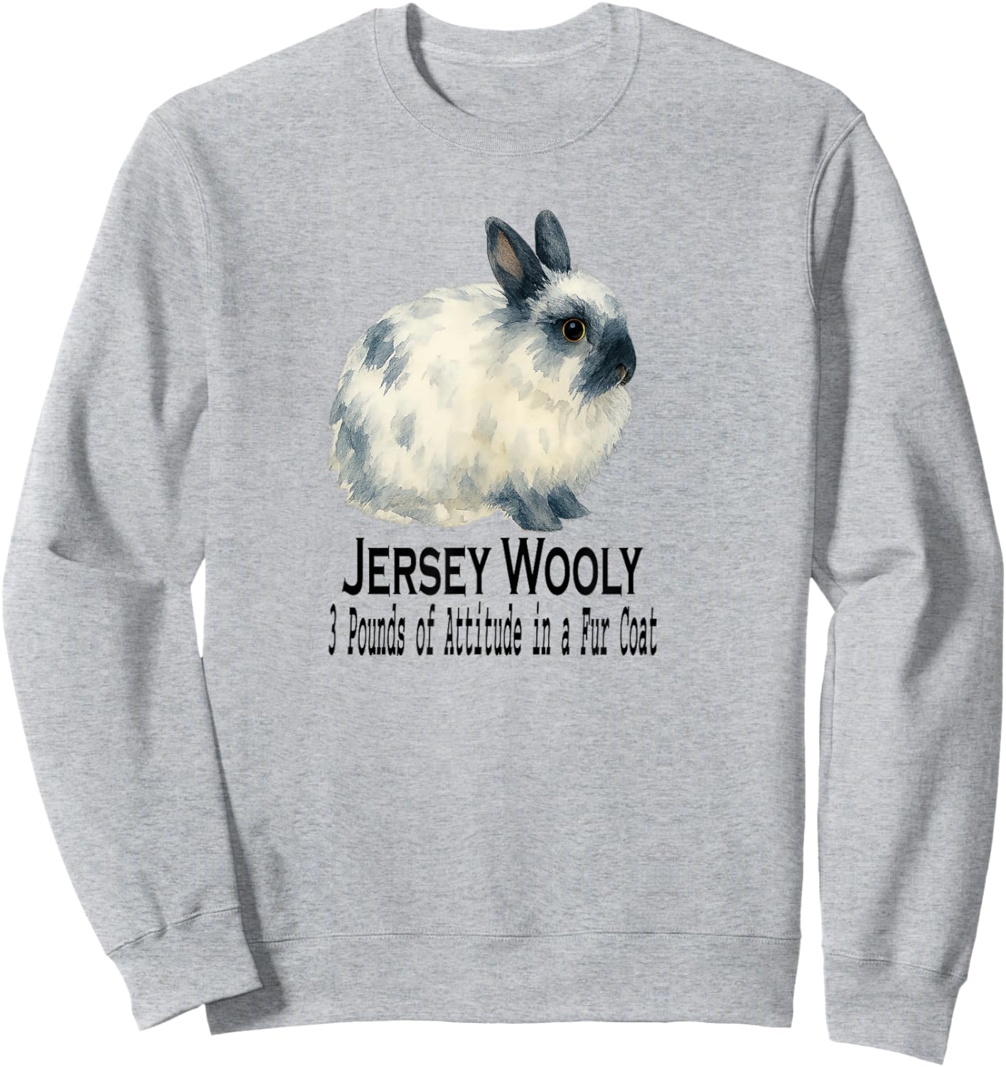 Jersey Wooly Rabbit 3 Pounds of Attitude in a Fur Coat Sweatshirt - Sweatshirt | Ash