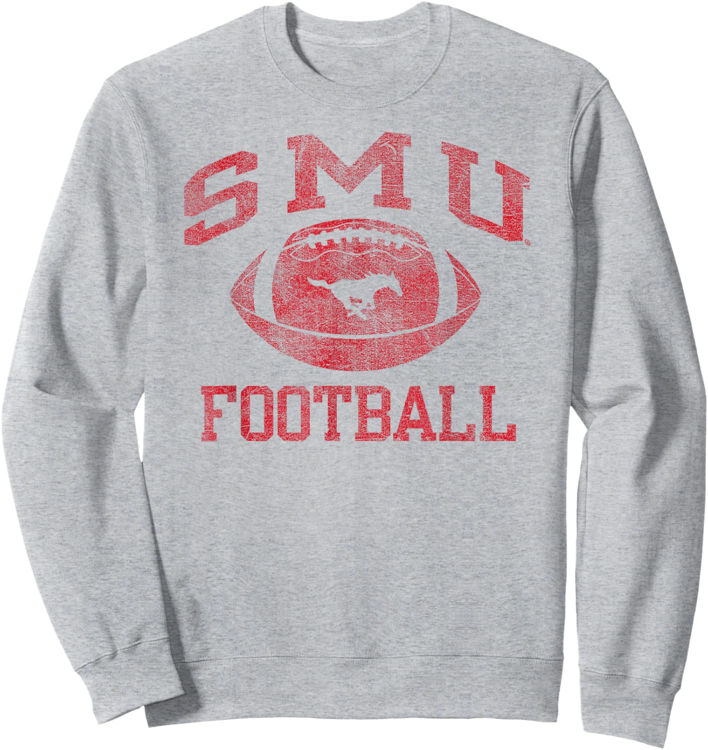 SMU Mustangs Football Intensity White Officially Licensed Sweatshirt - Sweatshirt | Ash