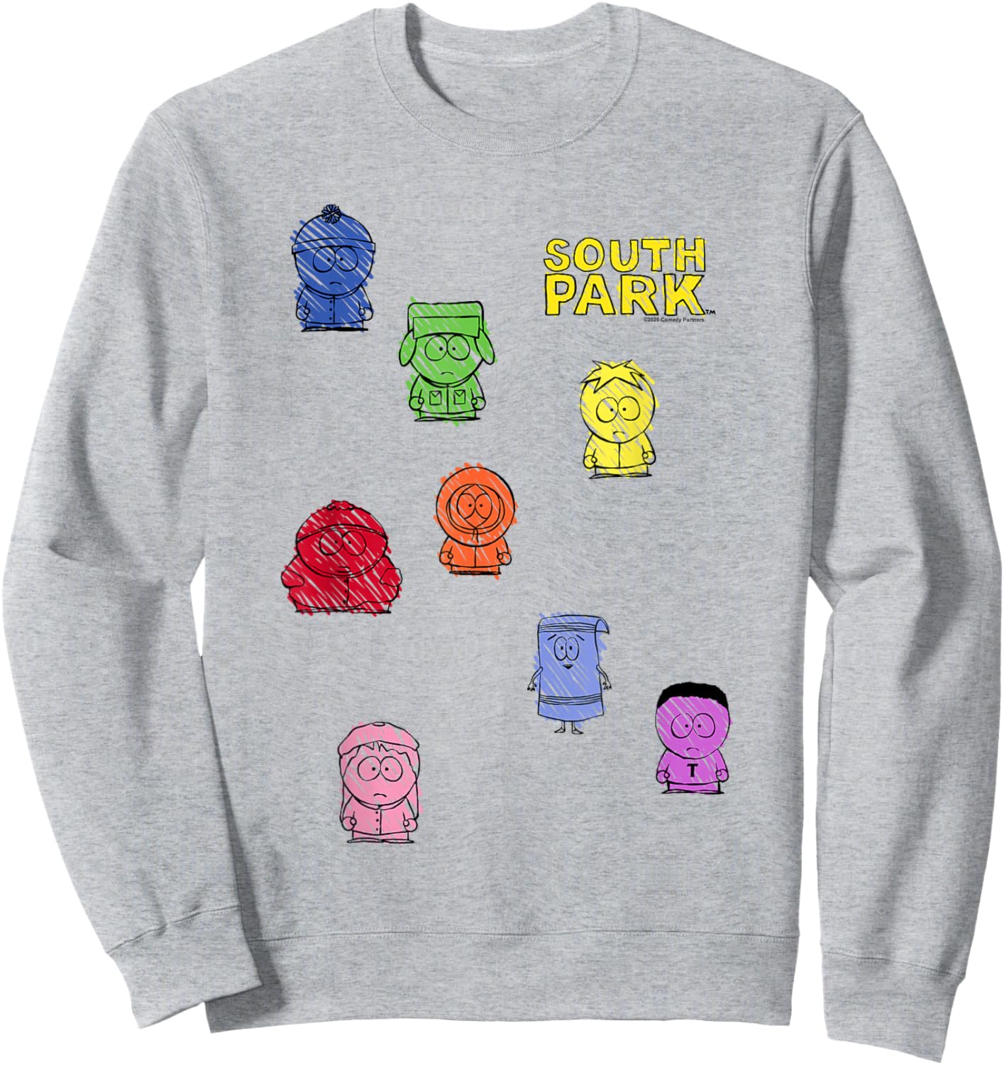 South Park Rainbow Coloring Book Characters Funny Cartoon Sweatshirt - Sweatshirt | Ash