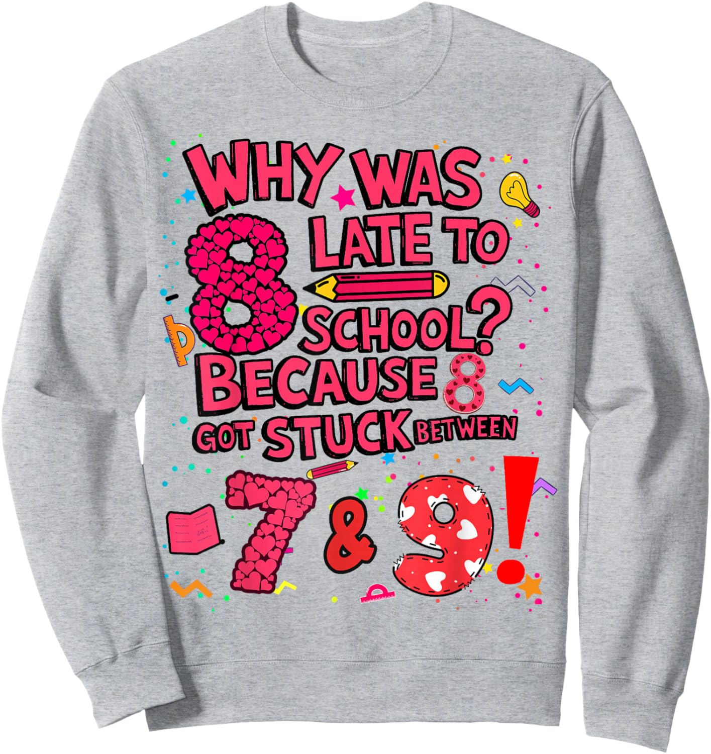 Maths Fancy Dress Idea for Girls Maths Outfit with Numbers Sweatshirt - Sweatshirt | Ash