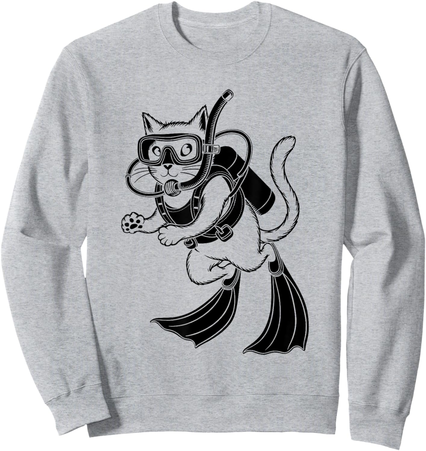 Cat Scuba Diver Under Water Diving Scuba Divers Sweatshirt - Sweatshirt | Ash