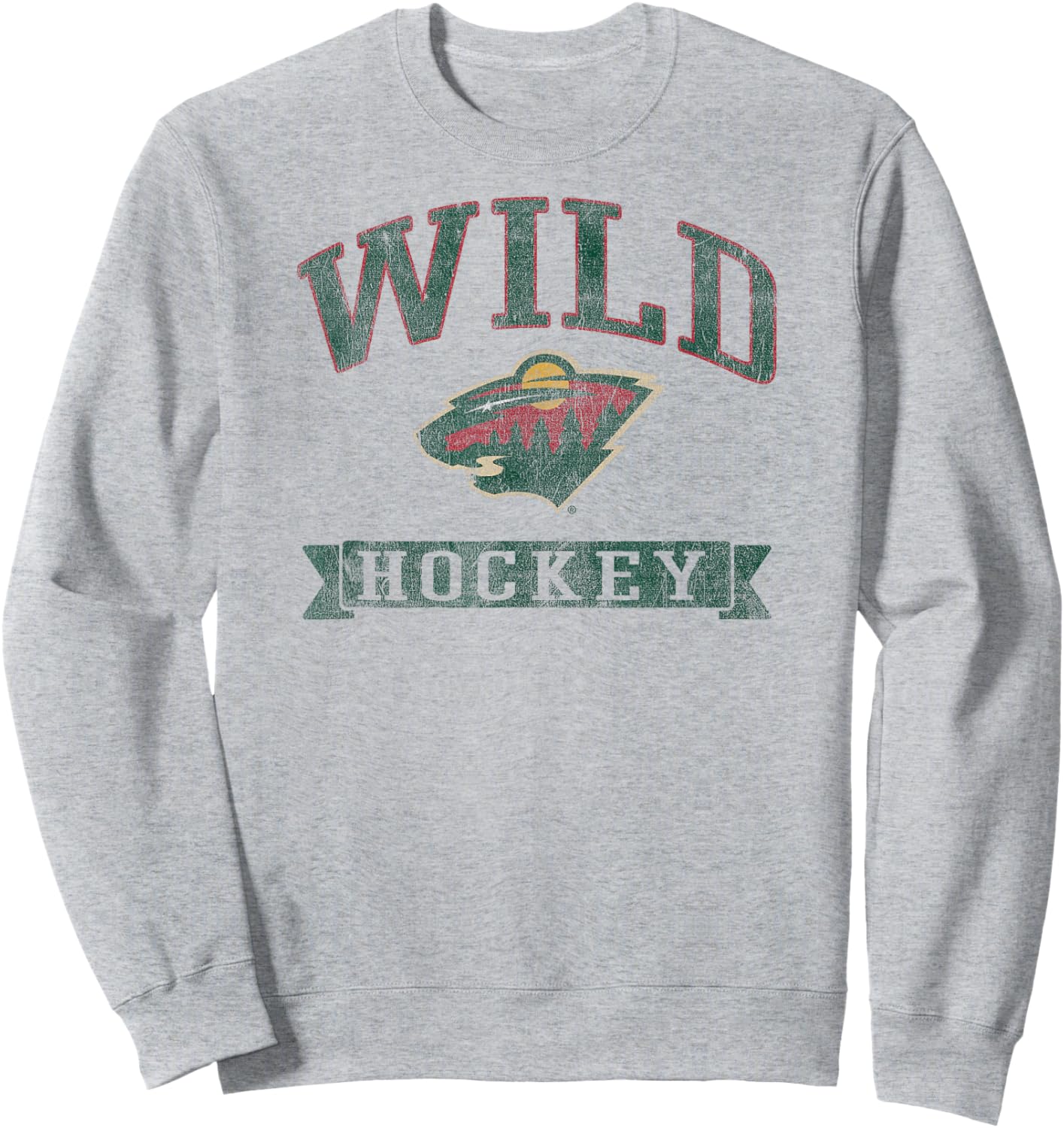 Minnesota Wild Vintage Hockey Gray Officially Licensed Sweatshirt - Sweatshirt | Ash