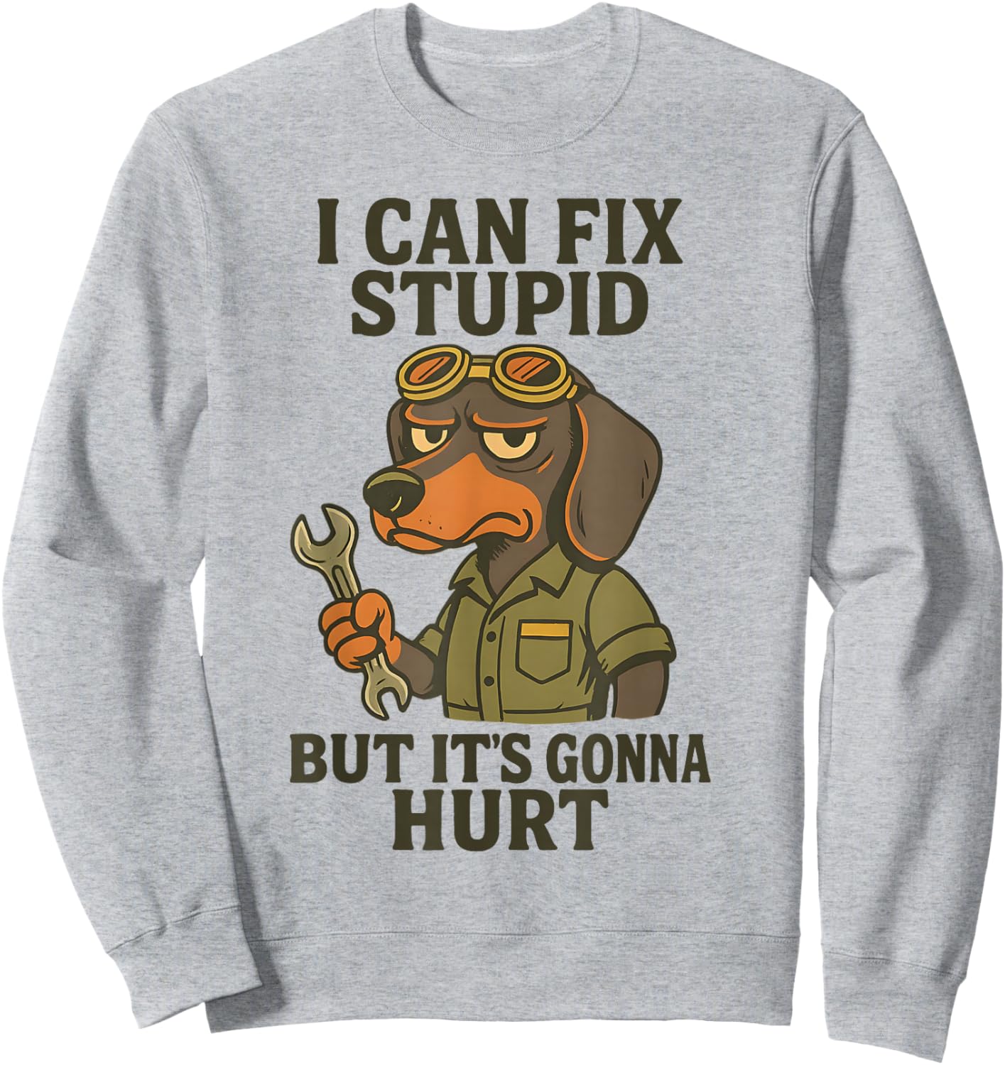 Dog I Can Fix Stupid But It's Gonna Hurt Sweatshirt - Sweatshirt | Ash