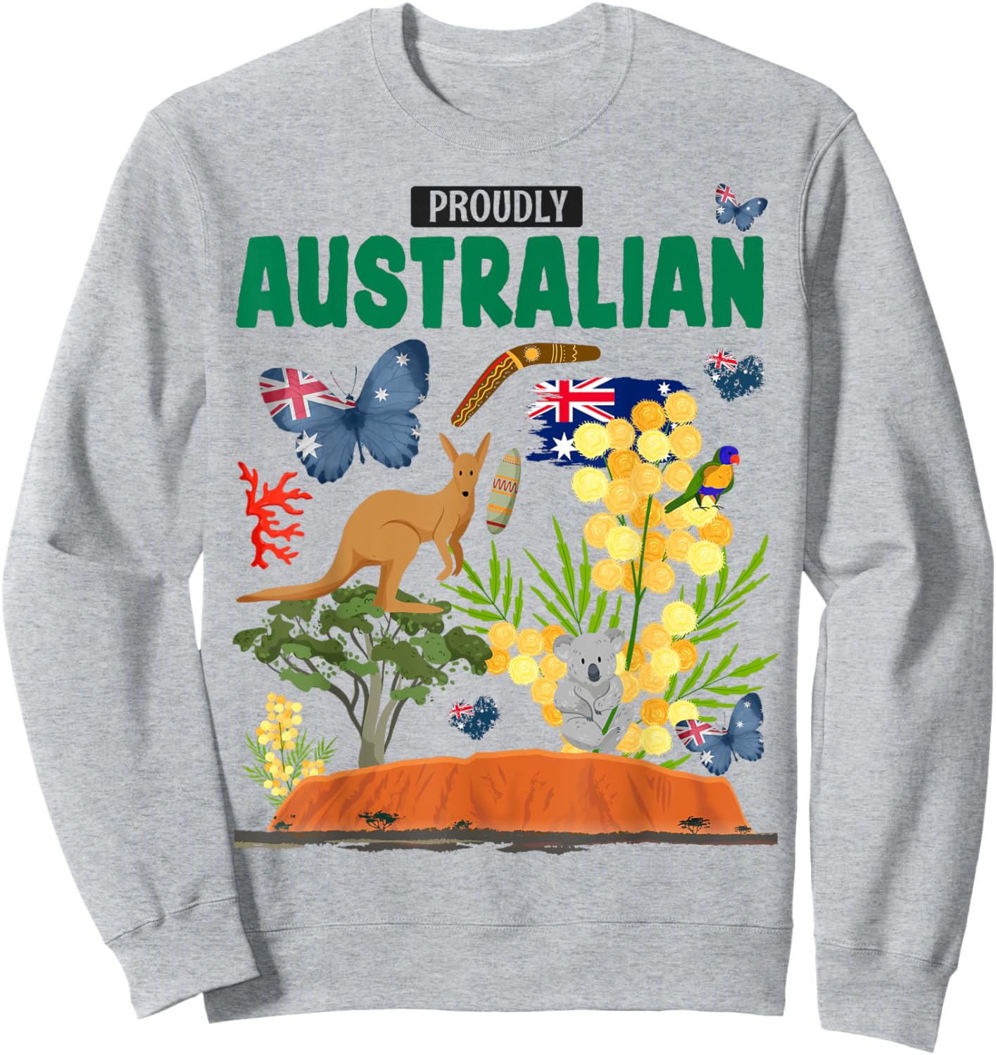 Australian Flag Outfit Idea For Kids & Australia Costume Sweatshirt - Sweatshirt | Ash