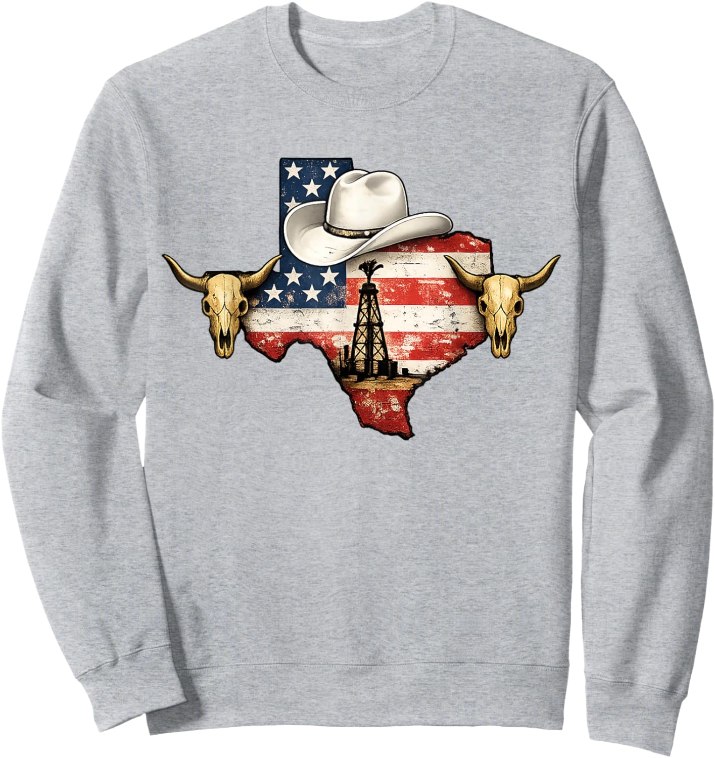 Vintage Texas Oilfield Rancher Cowboy Oilman Western Pride Sweatshirt - Sweatshirt | Ash