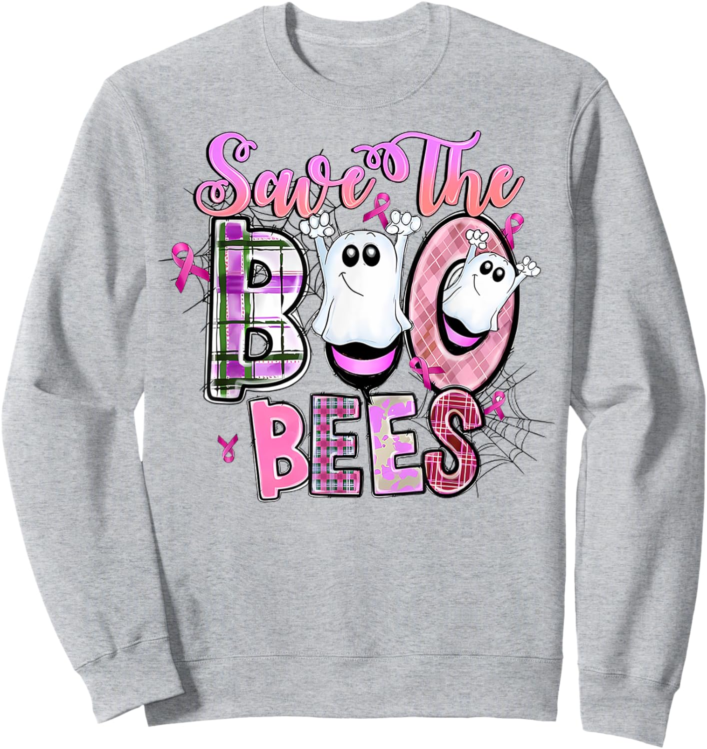 Save Your Boo Bees Shirts Funny Breast Cancer Halloween Sweatshirt - Sweatshirt | Ash