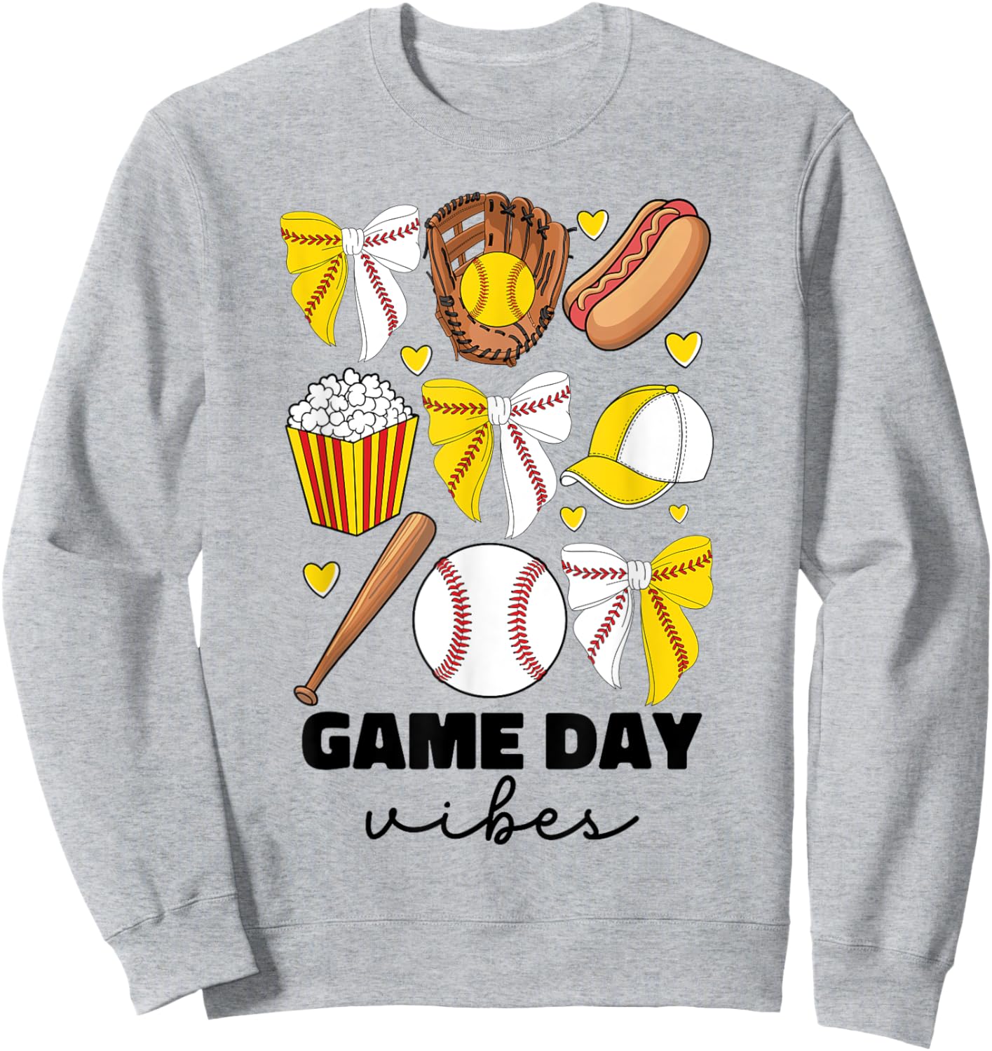 Baseball And Softball Mom Game Day Vibes Coquette Bow Women Sweatshirt - Sweatshirt | Ash