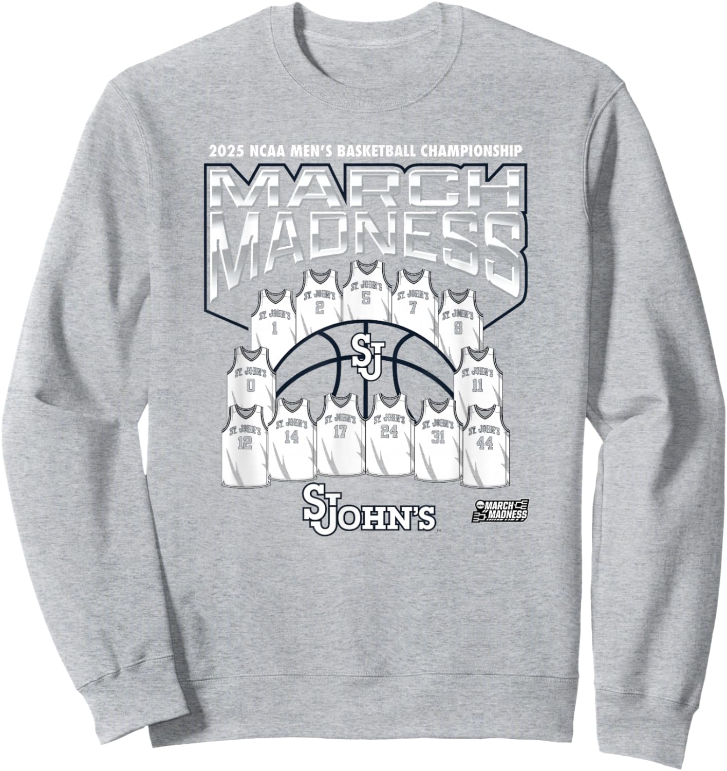 St. John's March Madness 2025 Men's Basketball NIL Sweatshirt - Sweatshirt | Ash