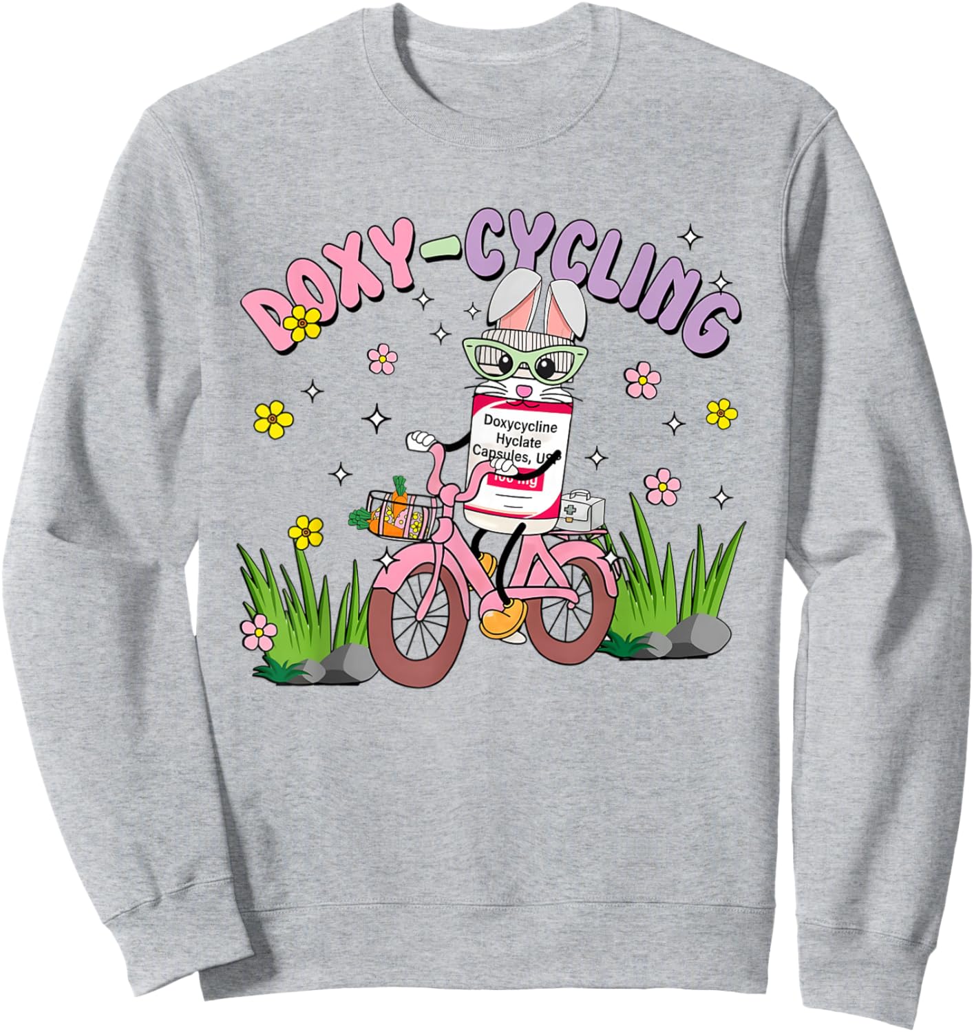 Doxycicling Easter Day Pharmacy Bunny Ears Nusing Student Sweatshirt - Sweatshirt | Ash