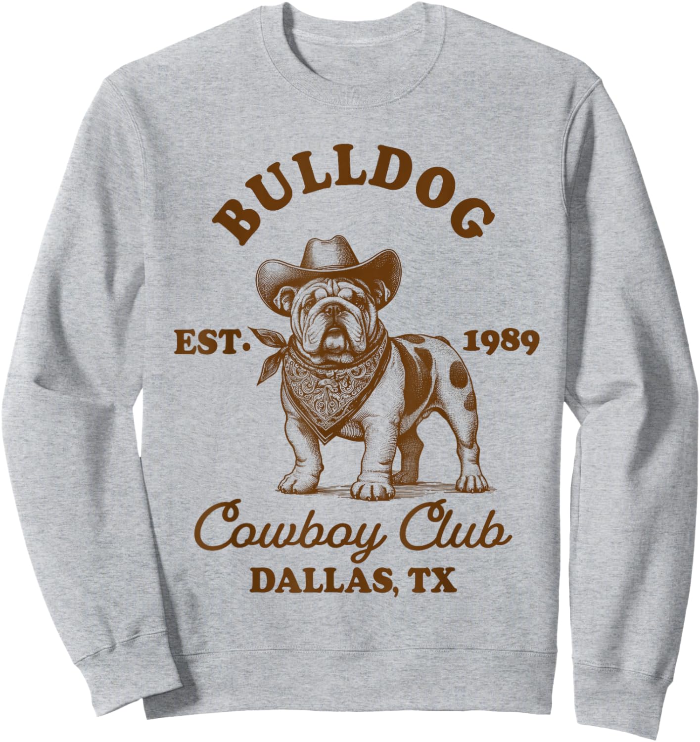 English Bulldog Mom Western Howdy Bulldog Cowboys Club Sweatshirt - Sweatshirt | Ash