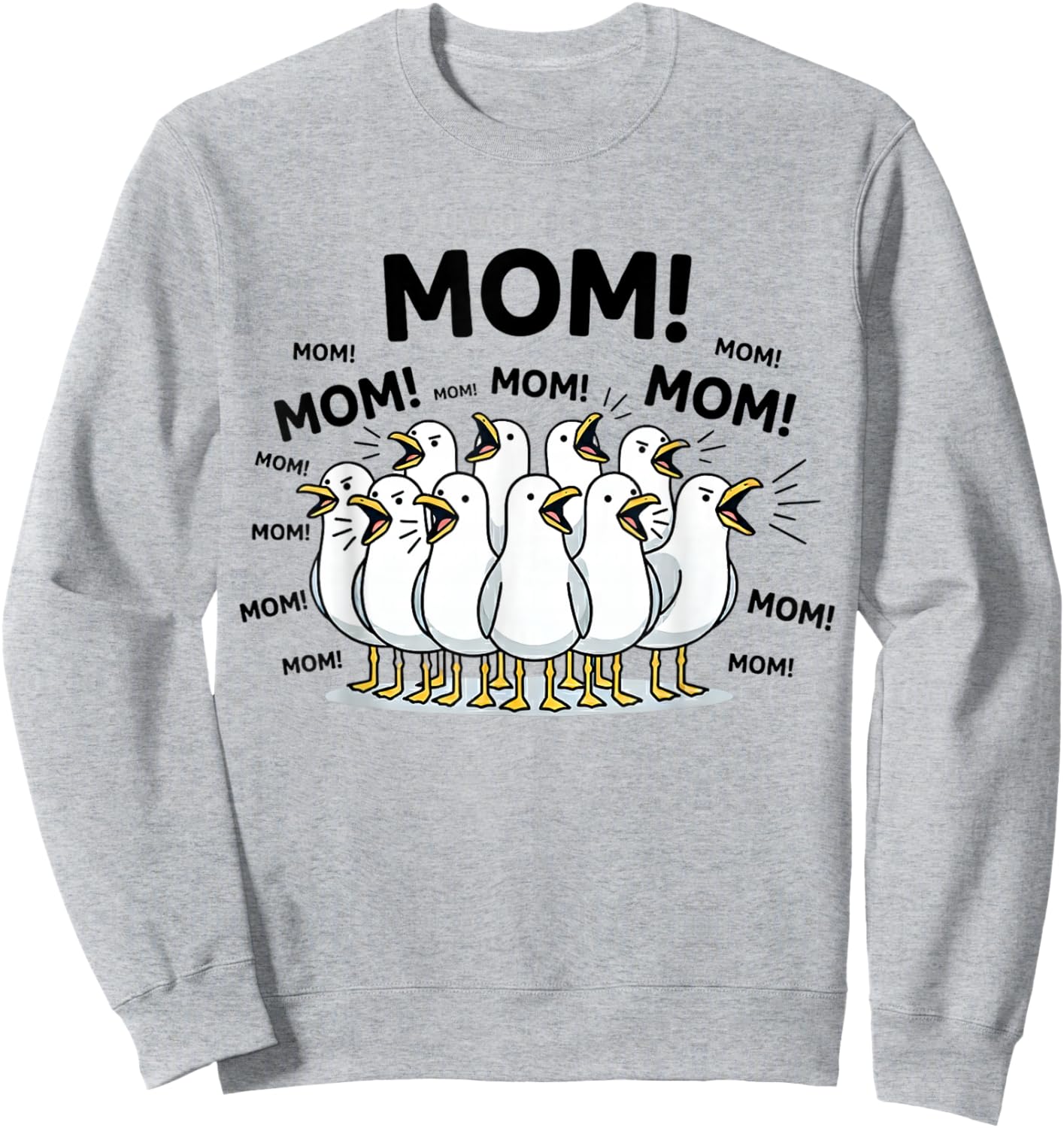 Mom Ocean Life Mother's Day Funny Seagull Mom Bird Animal Sweatshirt - Sweatshirt | Ash