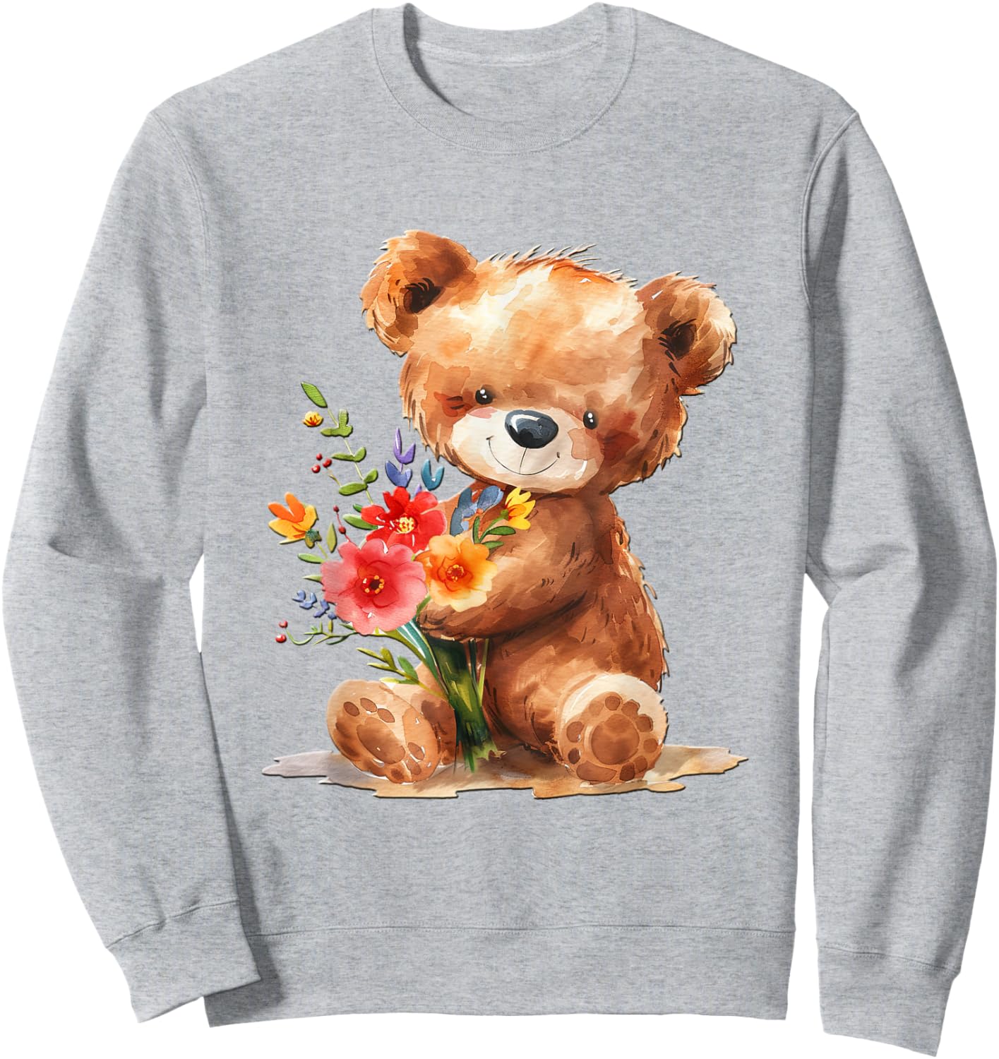 Baby Bear with Flowers Cute Lil Bears snugglebear Daughter Sweatshirt - Sweatshirt | Ash