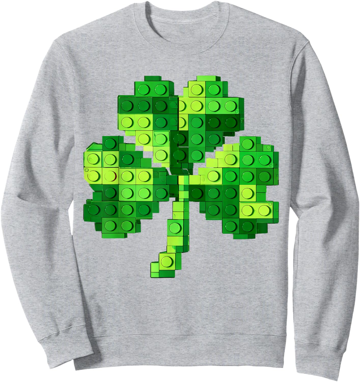 Funny Building Shamrock Blocks St Patricks Day Kids Boys Sweatshirt - Sweatshirt | Ash