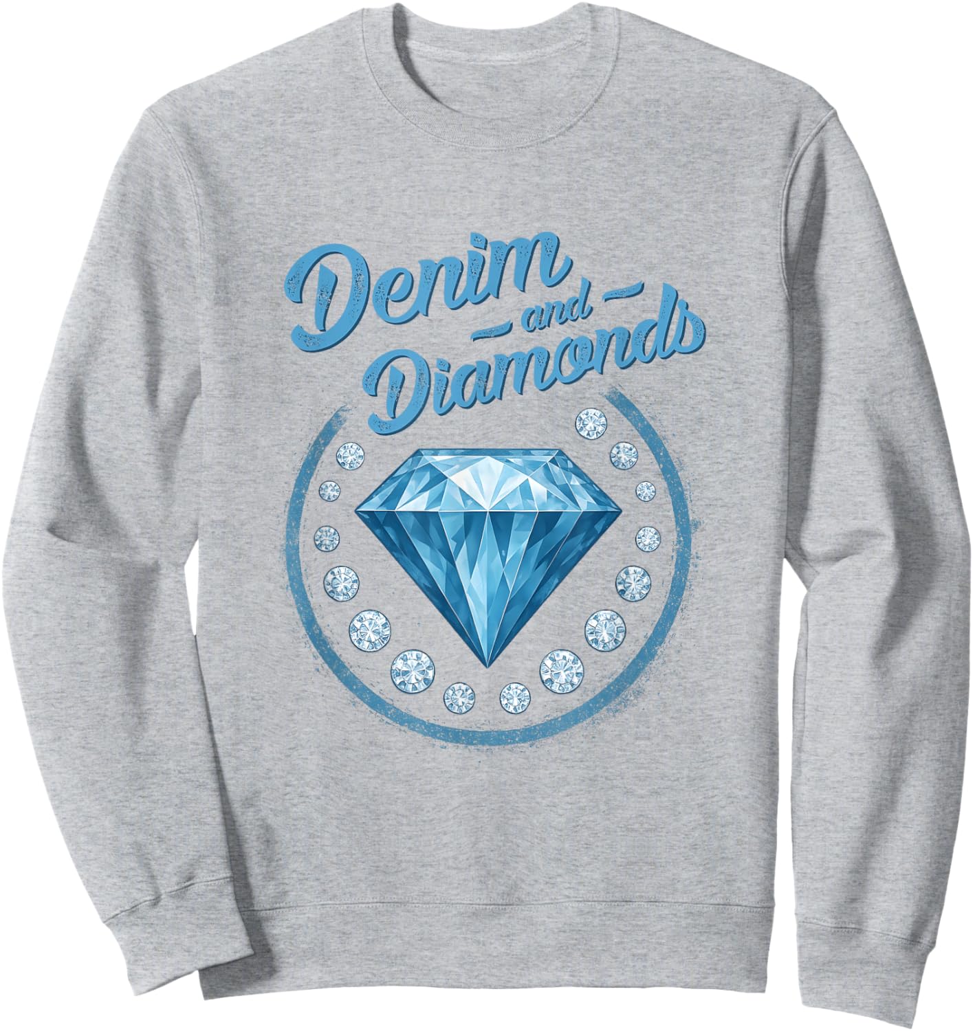 Denim and Diamonds Western Cowgirl Glam Style Men Sweatshirt - Sweatshirt | Ash